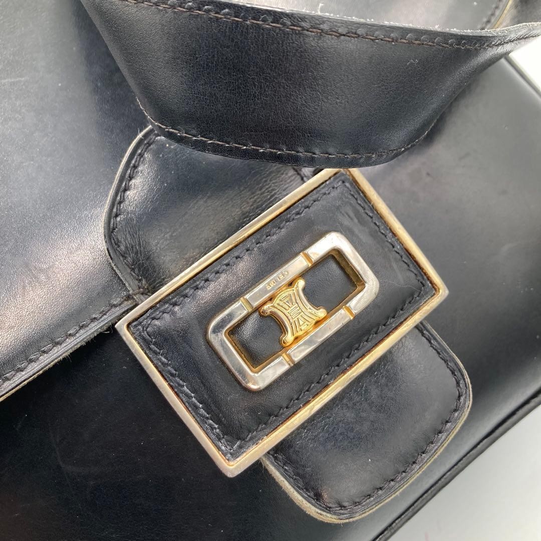 Celine Vintage Shoulder Bag Brown Excellent Condition Japan 0611851
