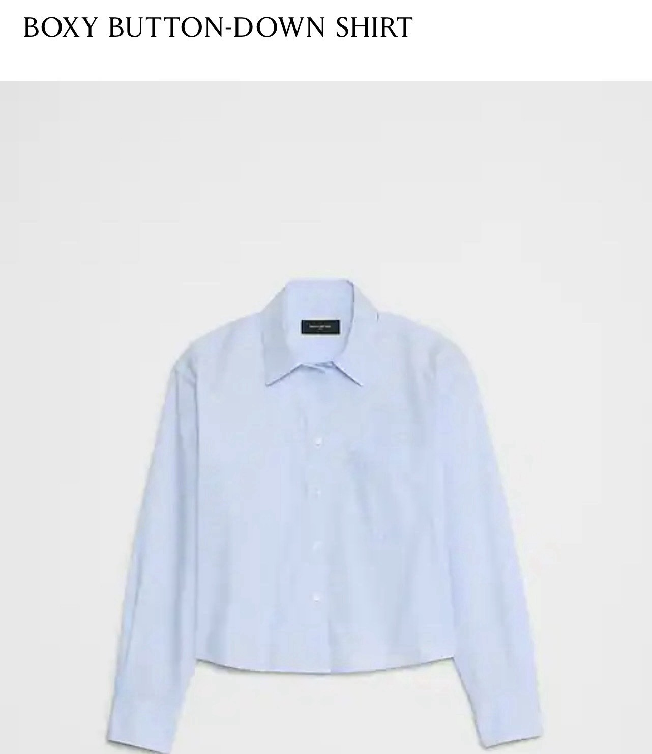 Banana Republic Boxy Crop Poplin Long Sleeve Shirt Baby Blue Structured Chic EUC