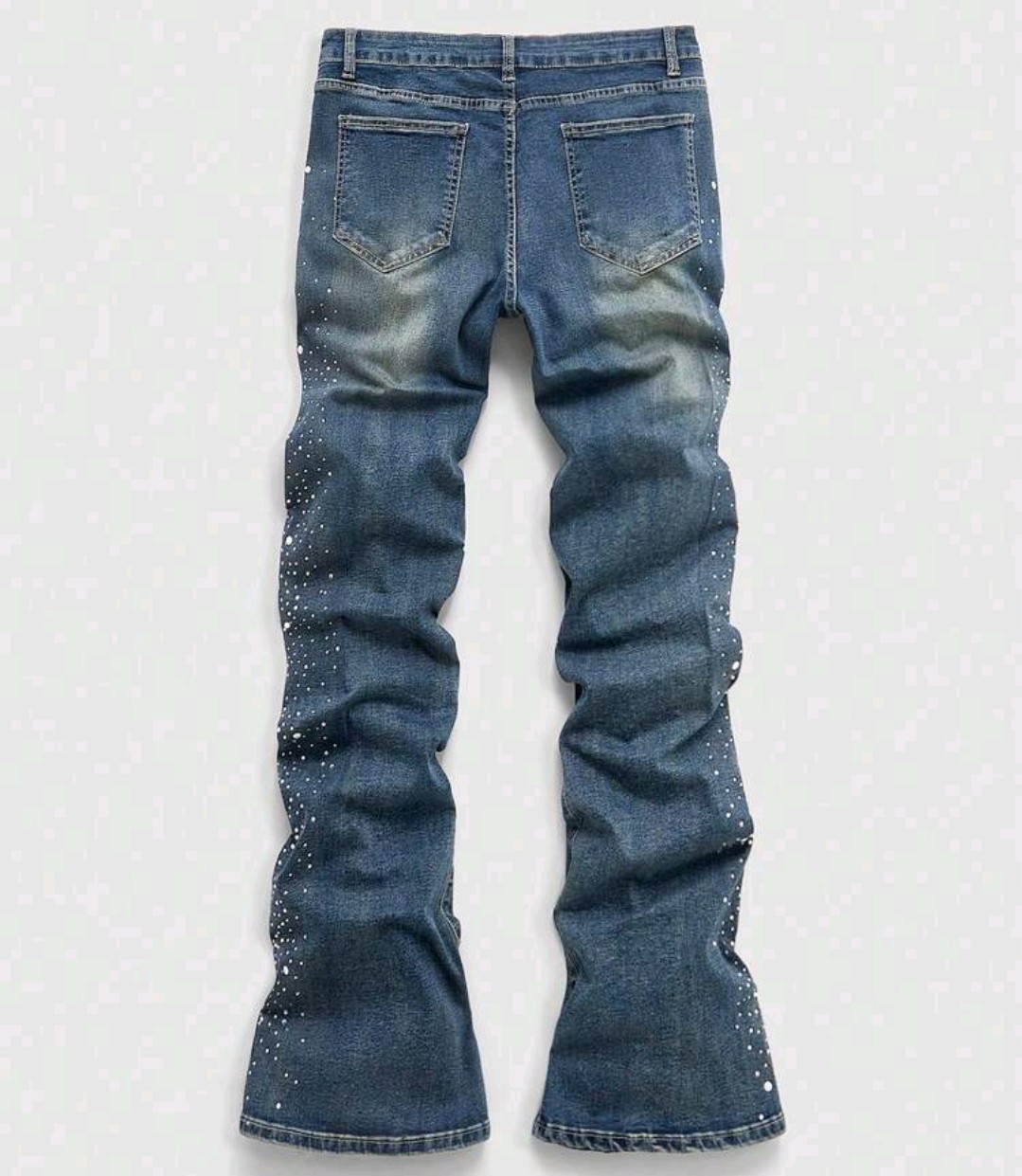 New Men Luxury Blue Jeans Diamond Rhinestones Fashion Trousers High Quality