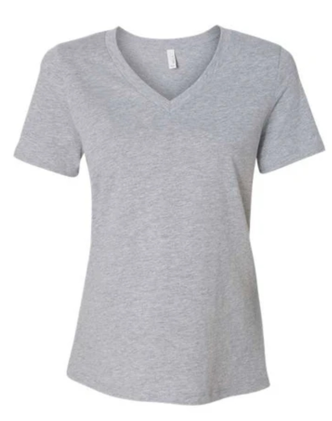 2 Bella + Canvas 6405 Ladies’ V-Neck Short Sleeves T-Shirts Heather Gray LARGE
