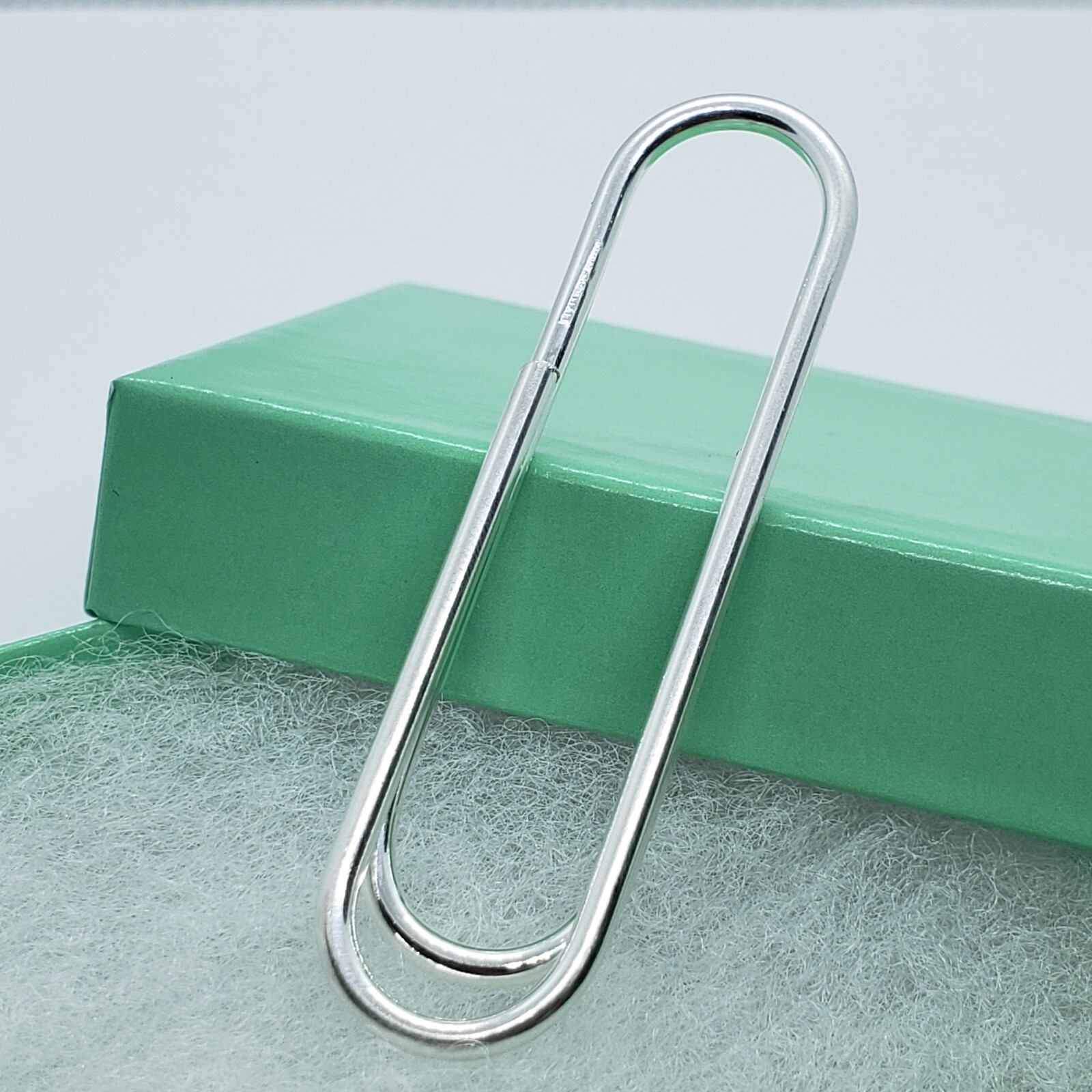 925 Sterling Silver Large Paper Clip Money Clip Made in Italy 2 3/8 x 5/8 inch