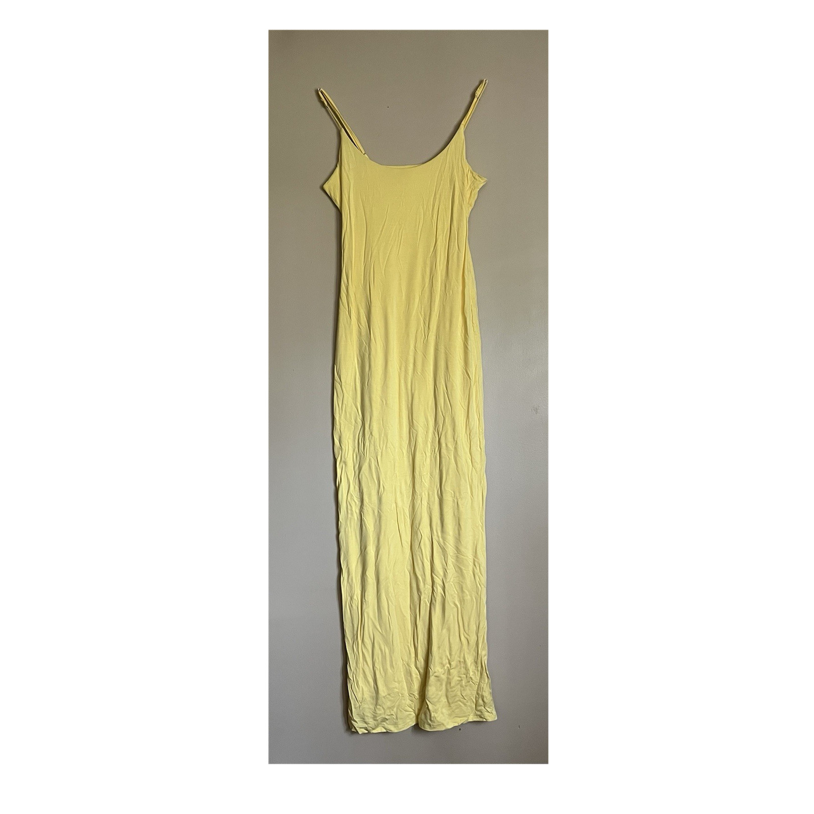 Yellow Cotton Blend Full Slip Adjustable Straps Women’s Size L