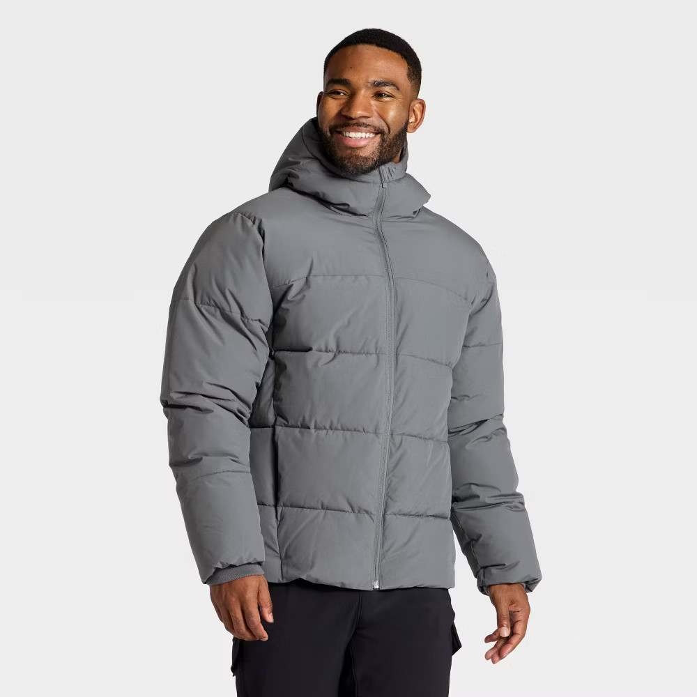 Men Heavy Puffer Jacket – All In Motion Gray M