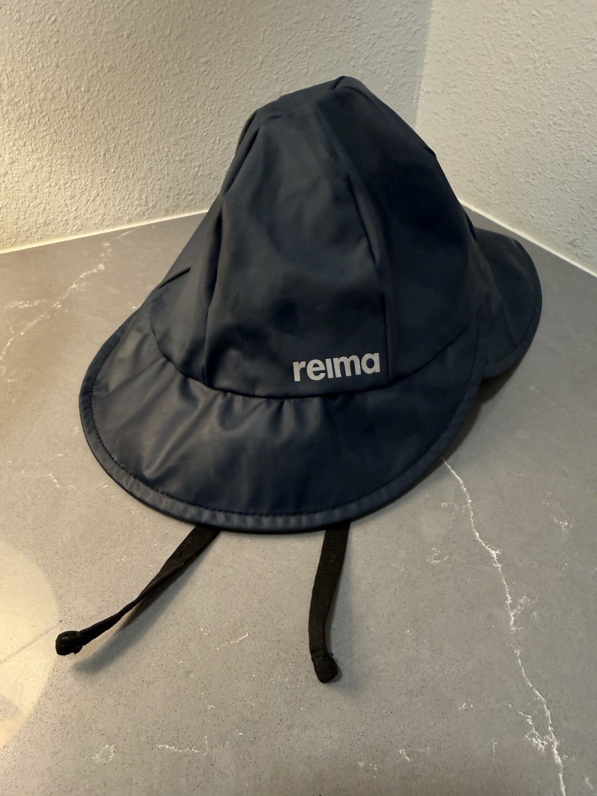 REIMA Navy Waterproof Hooded Rain Hat with Neck Flap for Kids US Large (7-12 Y)