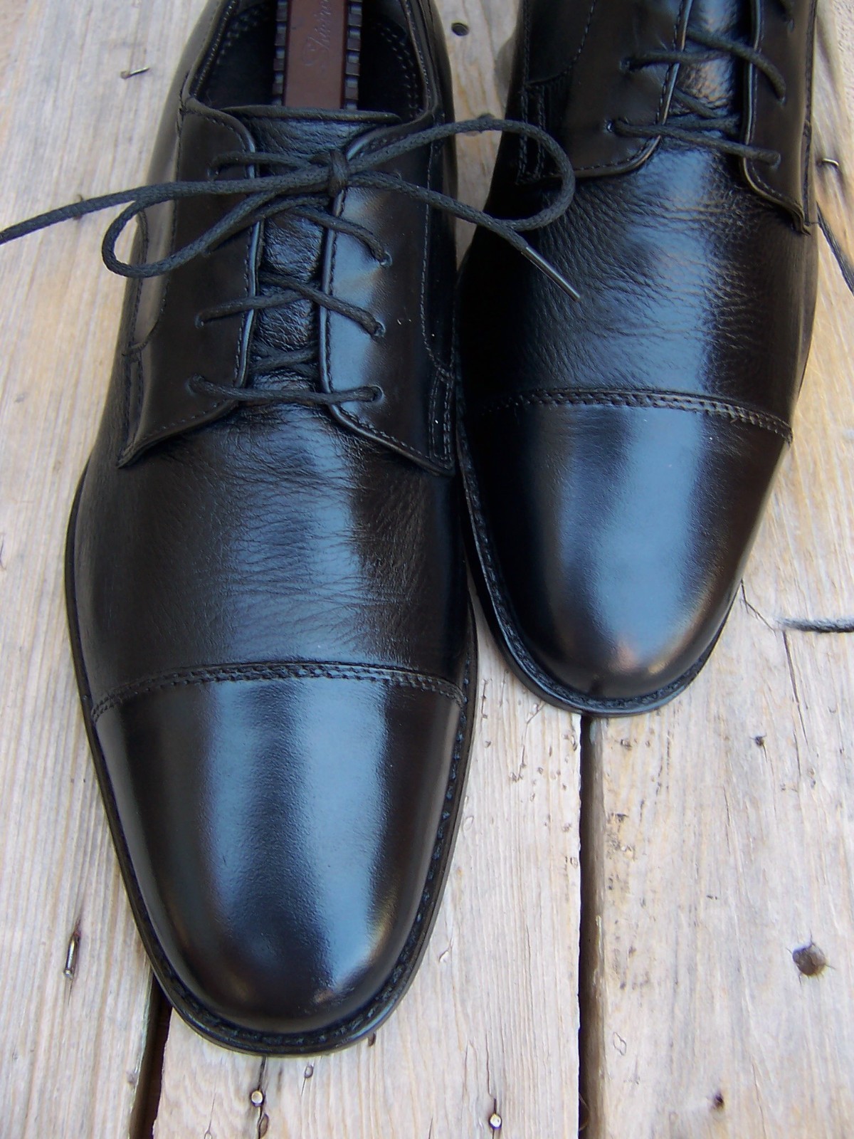 JOHNSTON MURPHY Mens Casual Dress Shoes Black Deerskin Leather Oxfords Size 10M