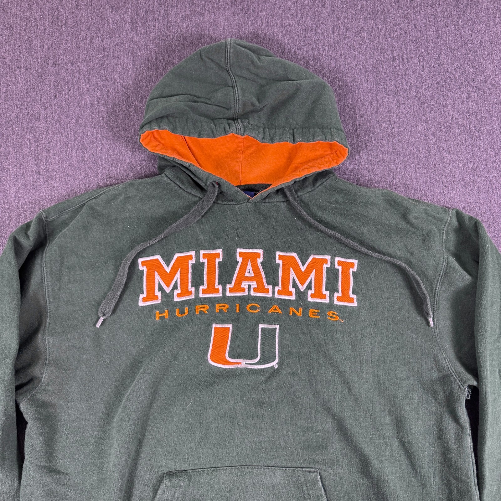 Miami Hurricanes Hoodie Green Orange OVB Medium Pullover NCAA College Football