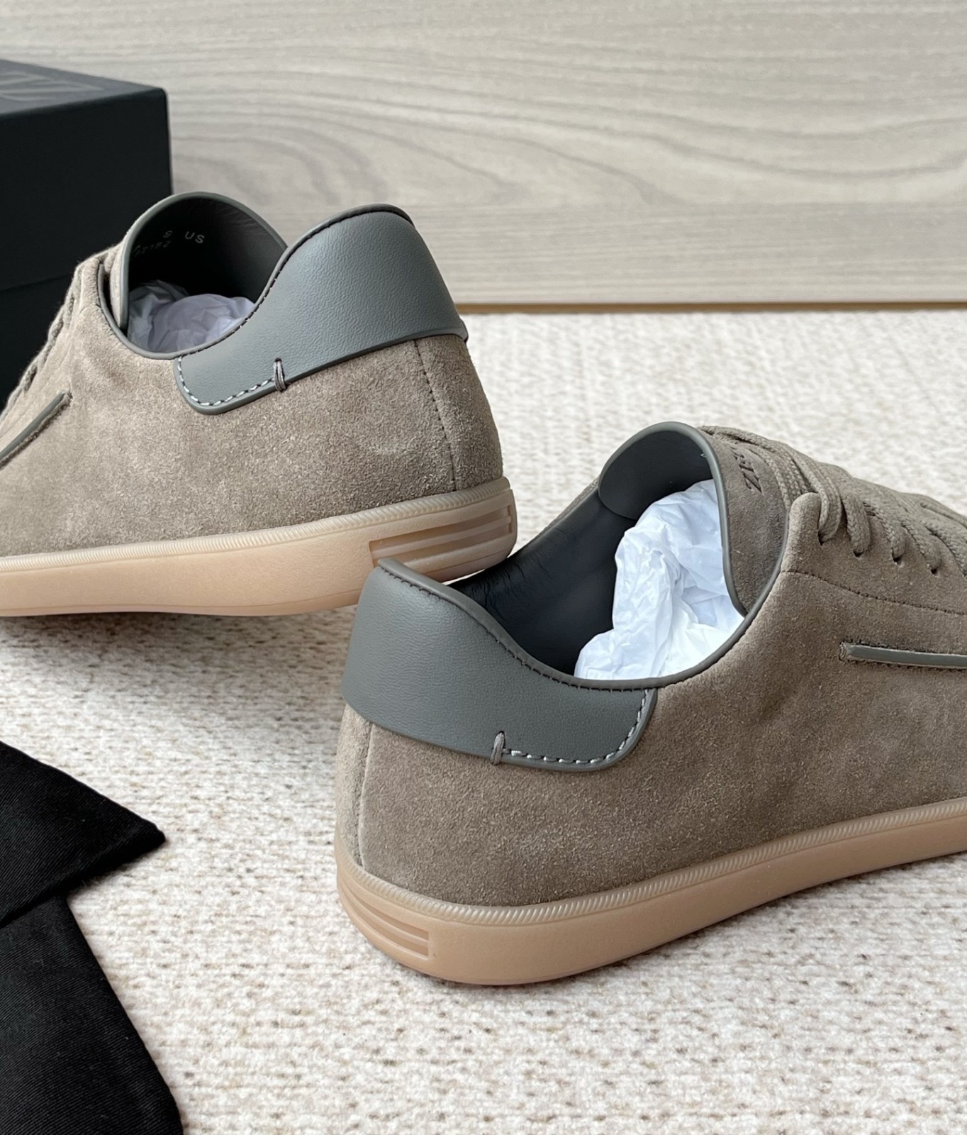 Zegna Dark Brown Suede Lace Up Low Top Sneakers 🎾