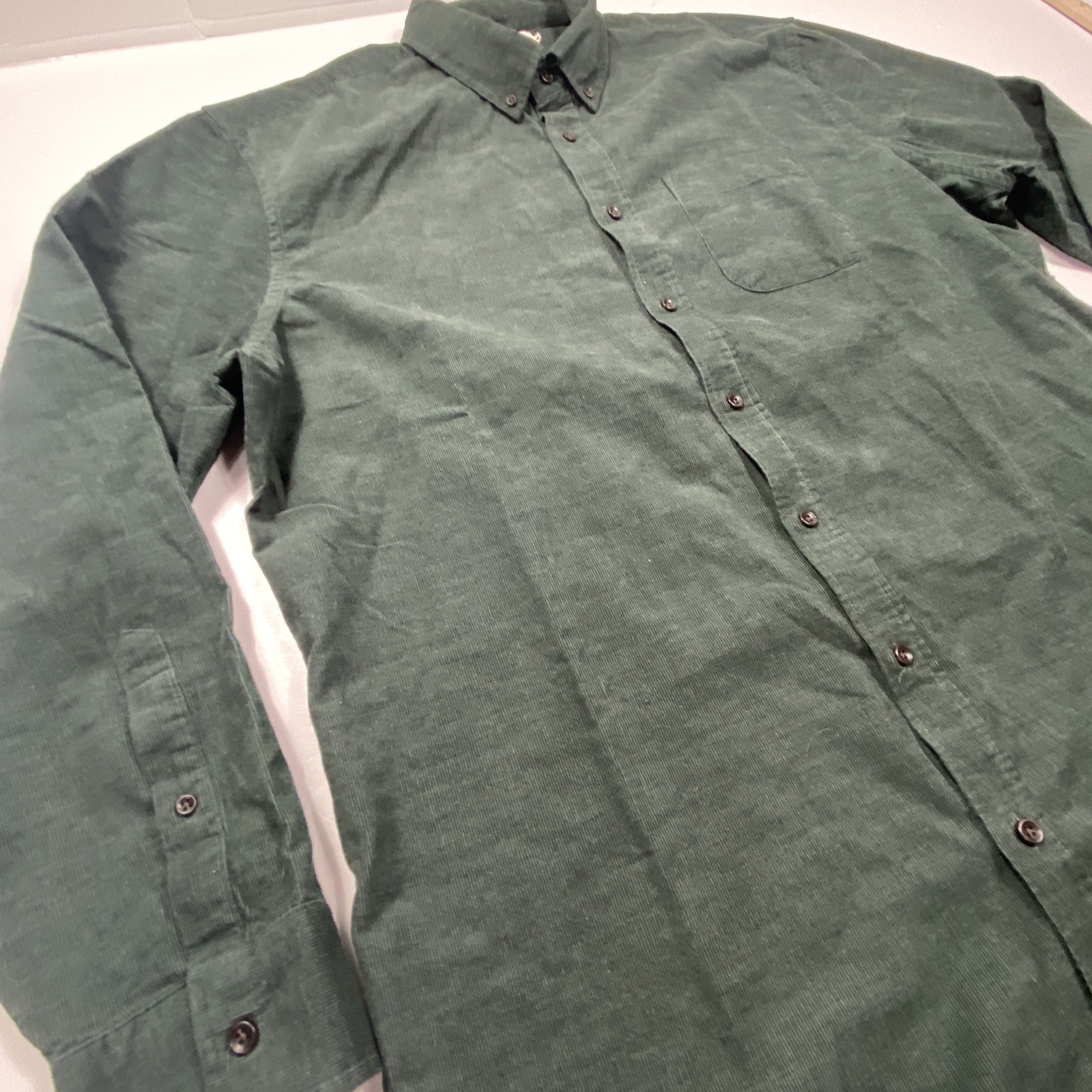 Taylor Stitch The Jack in Pine Heatherd Pincord Corduroy Button-up Shirt Mens 46