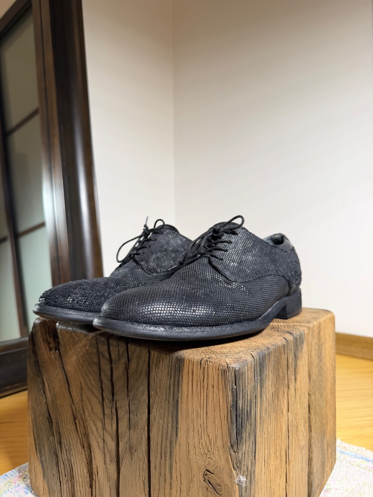 B8895 Scarpa Classica Uomo SARTORI GOLD MAGNETE Leather Black Shoes 44EU