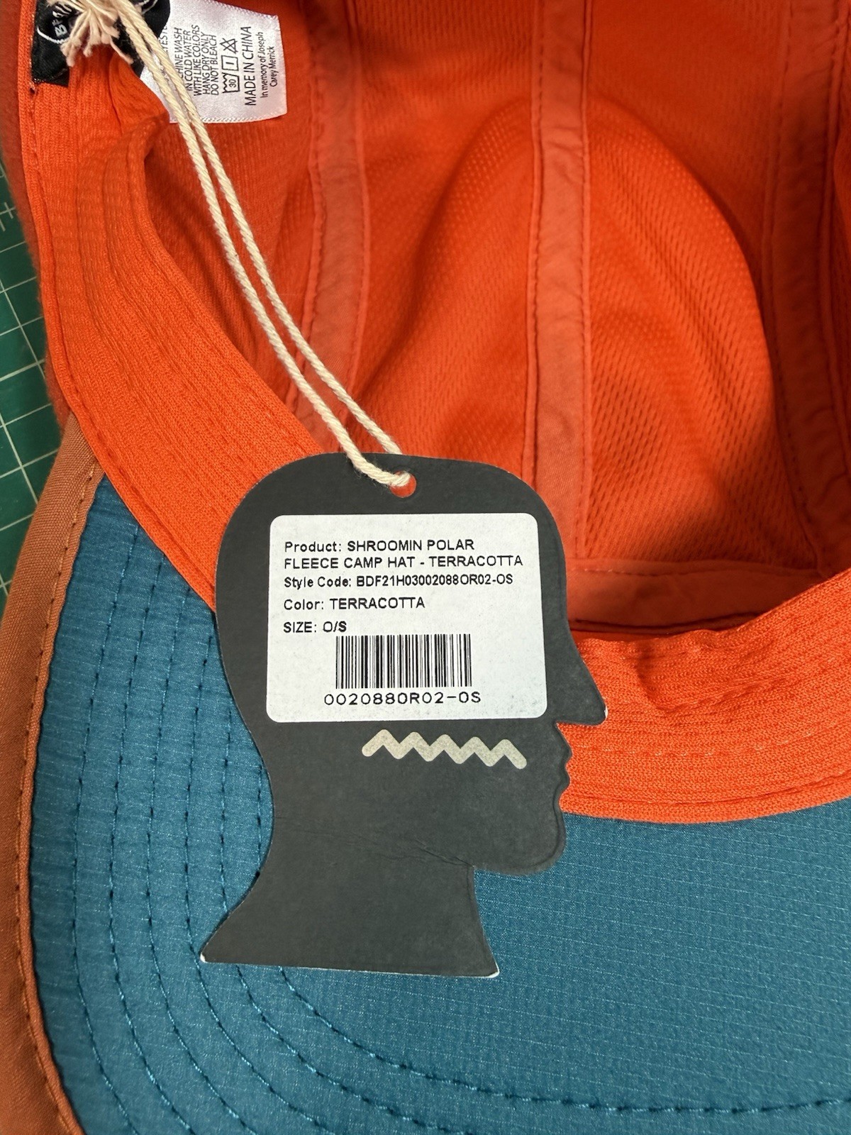 Brain Dead Shroomin Polar Fleece Camp Hat Terracotta/Blue One Size Adjustable