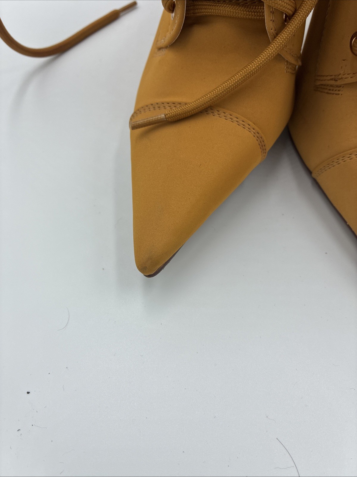 AZALEA WANG YELLOW LACE UP STILETTO BOOTIE SIZE US 8
