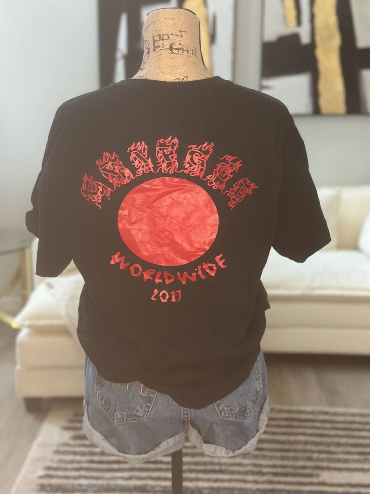 Drip God Worldwide Flame Logo Black Graphic T-Shirt