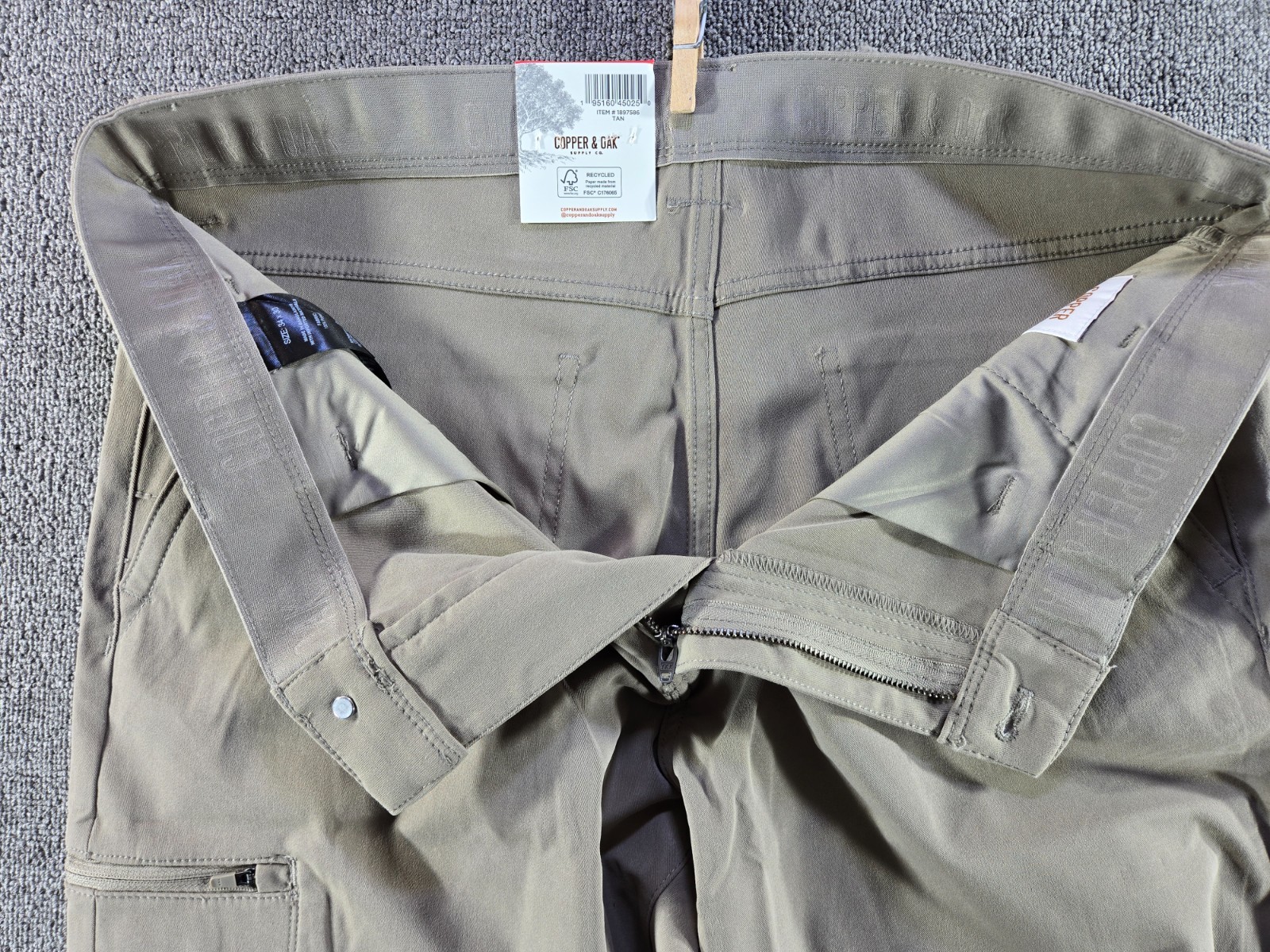 Copper and Oak Pants Men’s 34×30 NWT Stretch Hiking Tan Outdoor