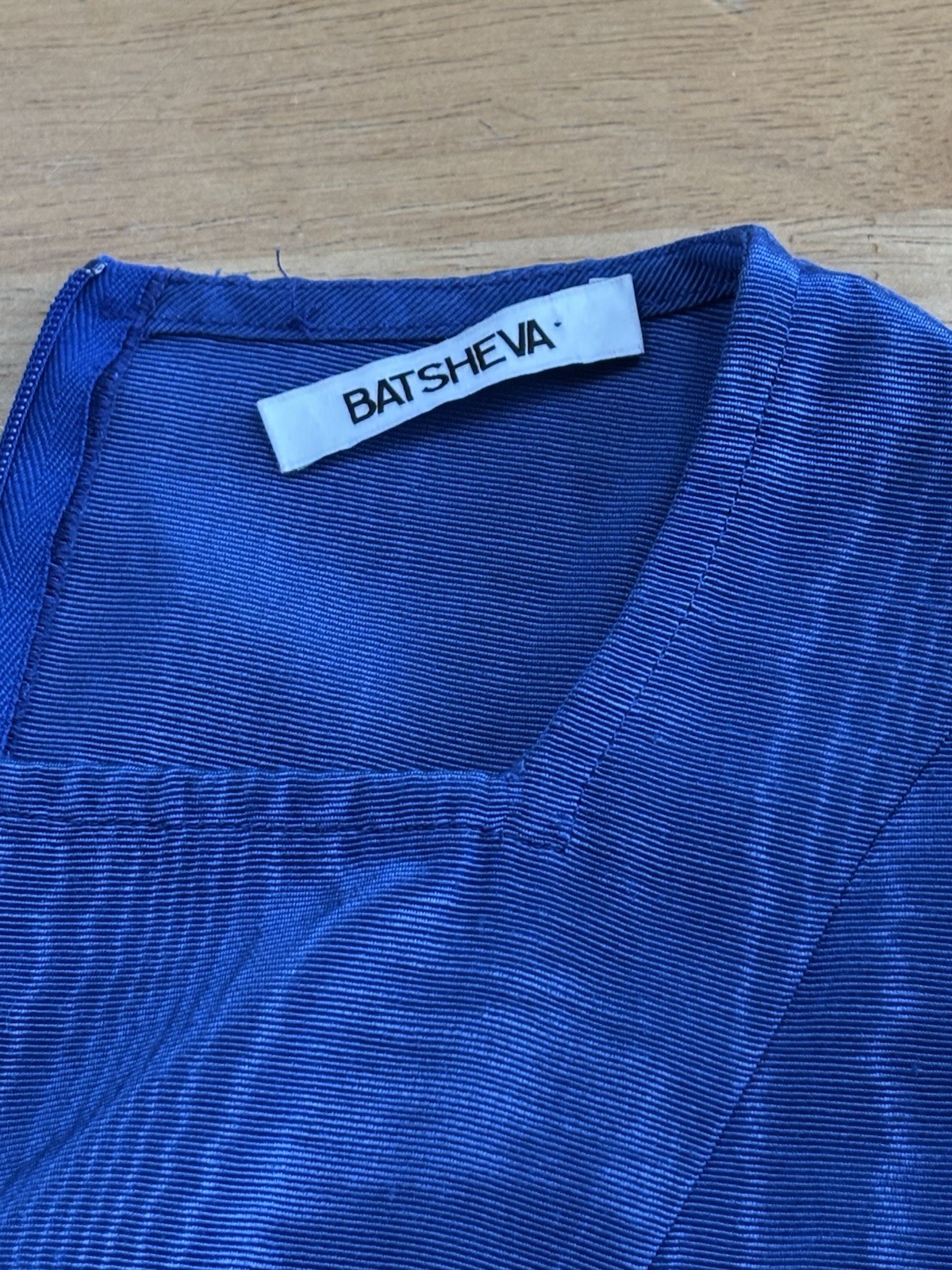 BATSHEVA blue puff long sleeve tiered cocktail dress S