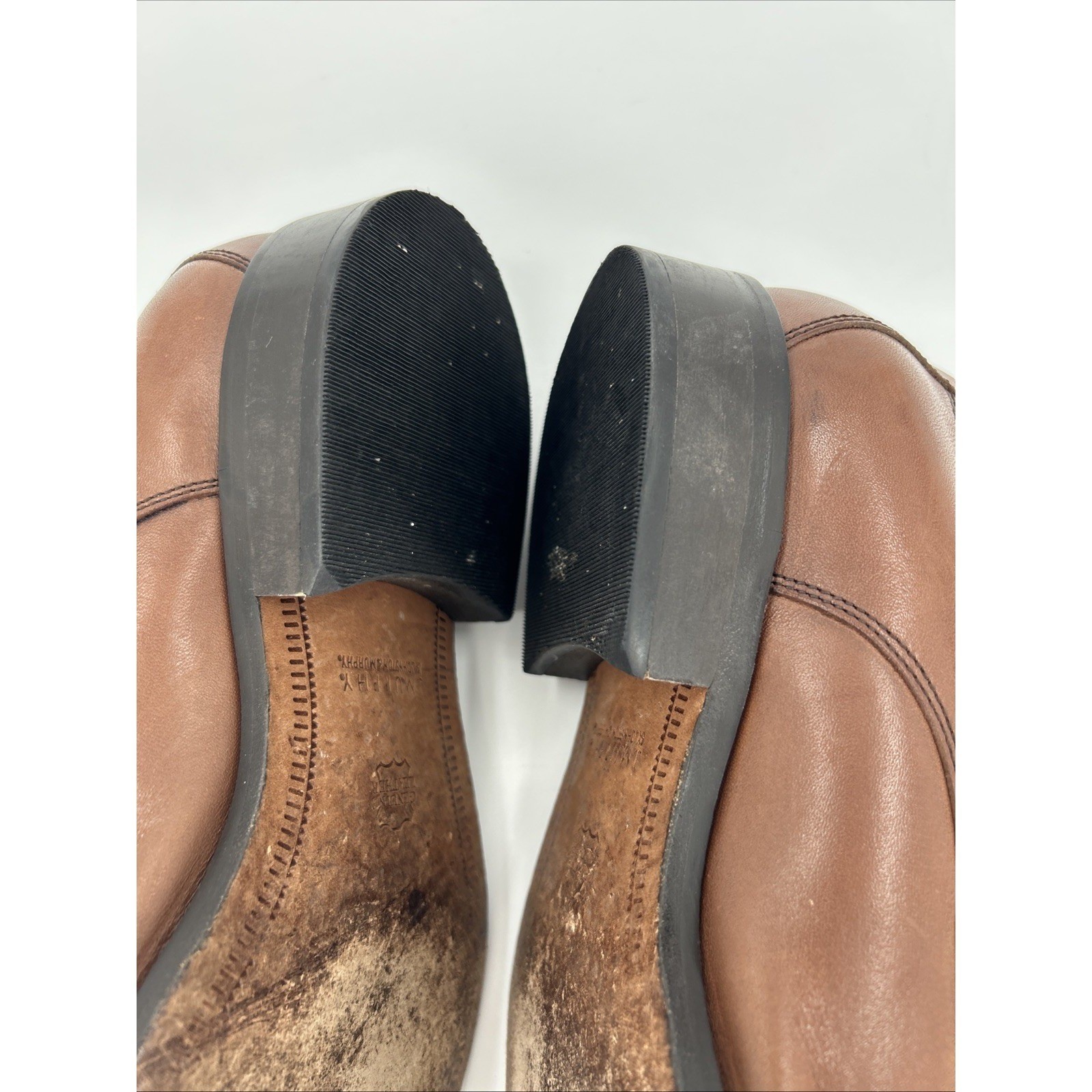 Johnston & Murphy Mens Brown Leather Cap Toe Oxford Dress Shoes Size 12W