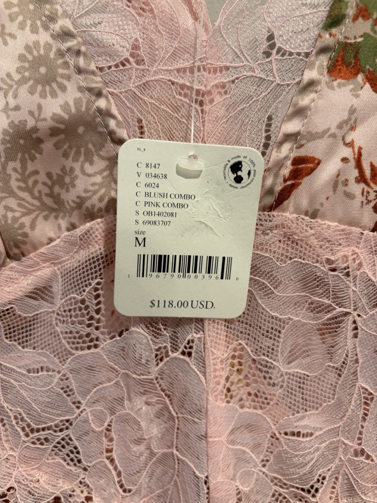 Free People Intimates Right Now Slip Dress In BLUSH COMBO BNWT Size Medium
