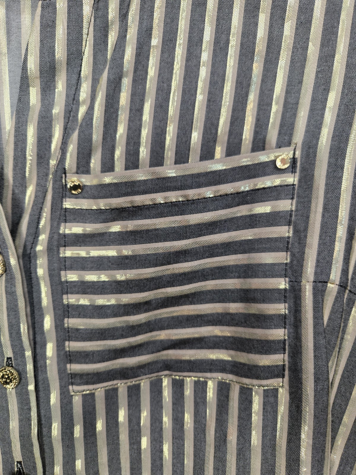 Anne Klein Women’s Striped Blouse 3/4 Sleeves Petite Medium