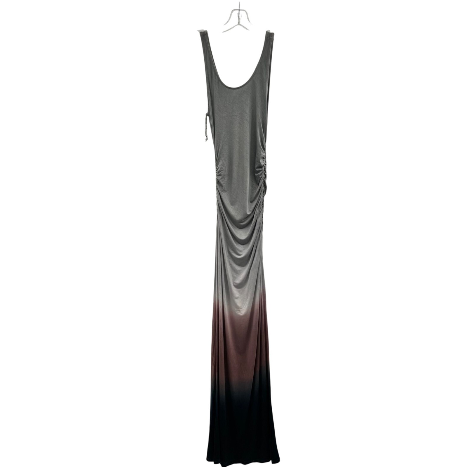 Mustard Seed Women’s Ruched Maxi Dress Gray/Multi Sleeveless Size Medium