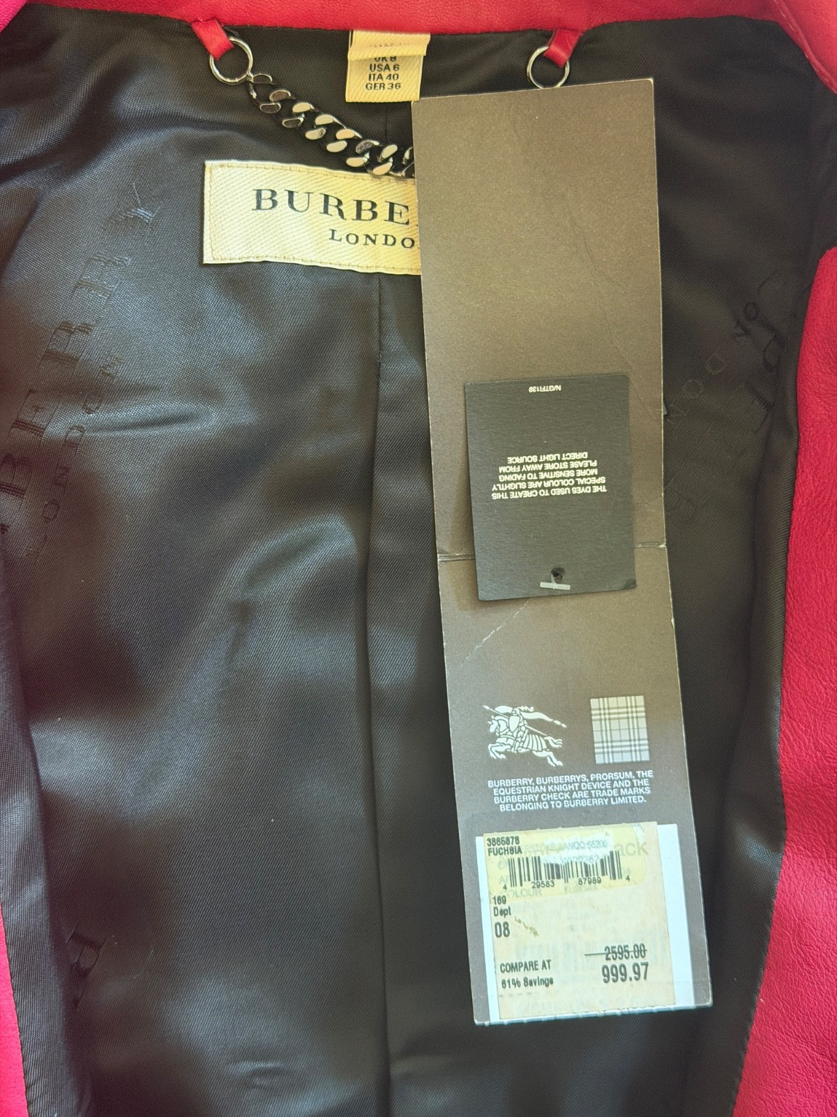 Burberry London Leather Biker Jacket