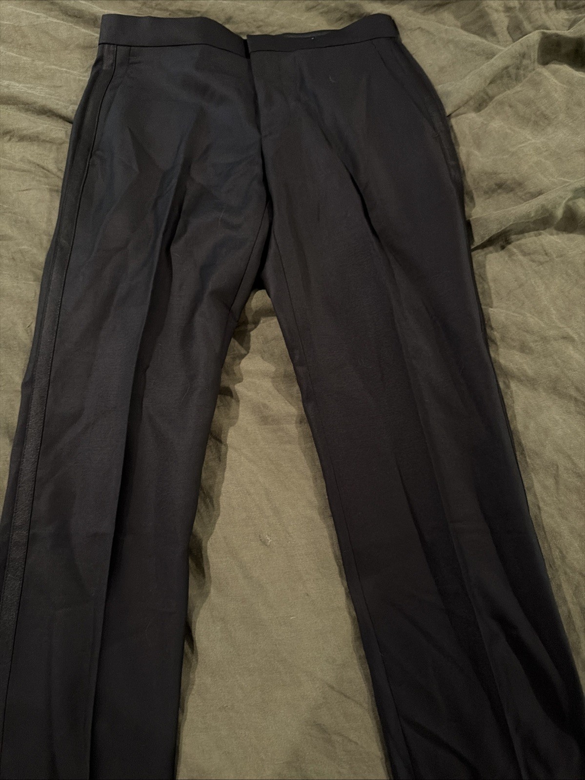 NWT J.Crew Slim-Fit Thompson Tuxedo Pant Men 28×32 Black Pure $375 Retail! AZ236