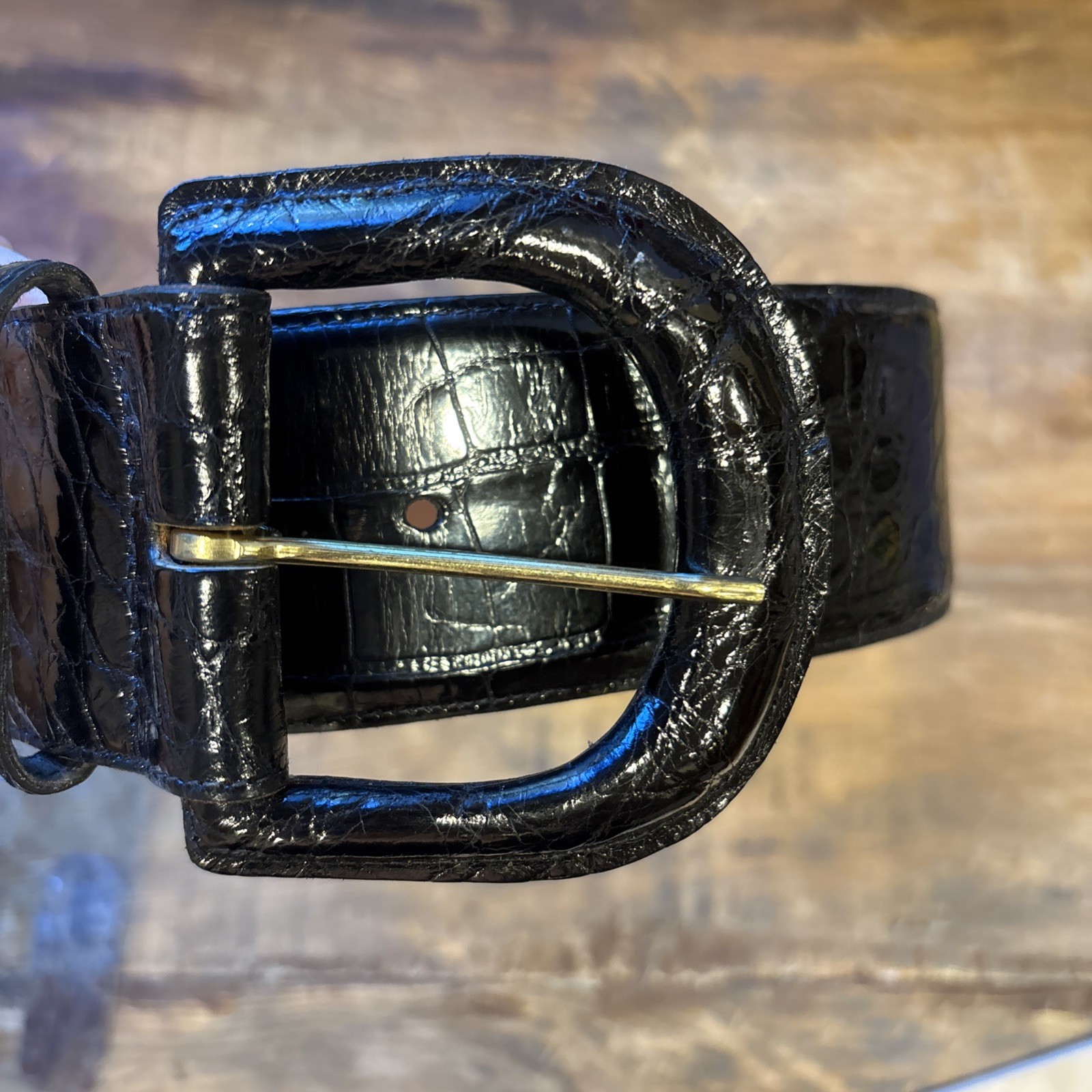 Vintage Ralph Lauren Collction 2.25” Wide American Alligator Belt 32” Italy