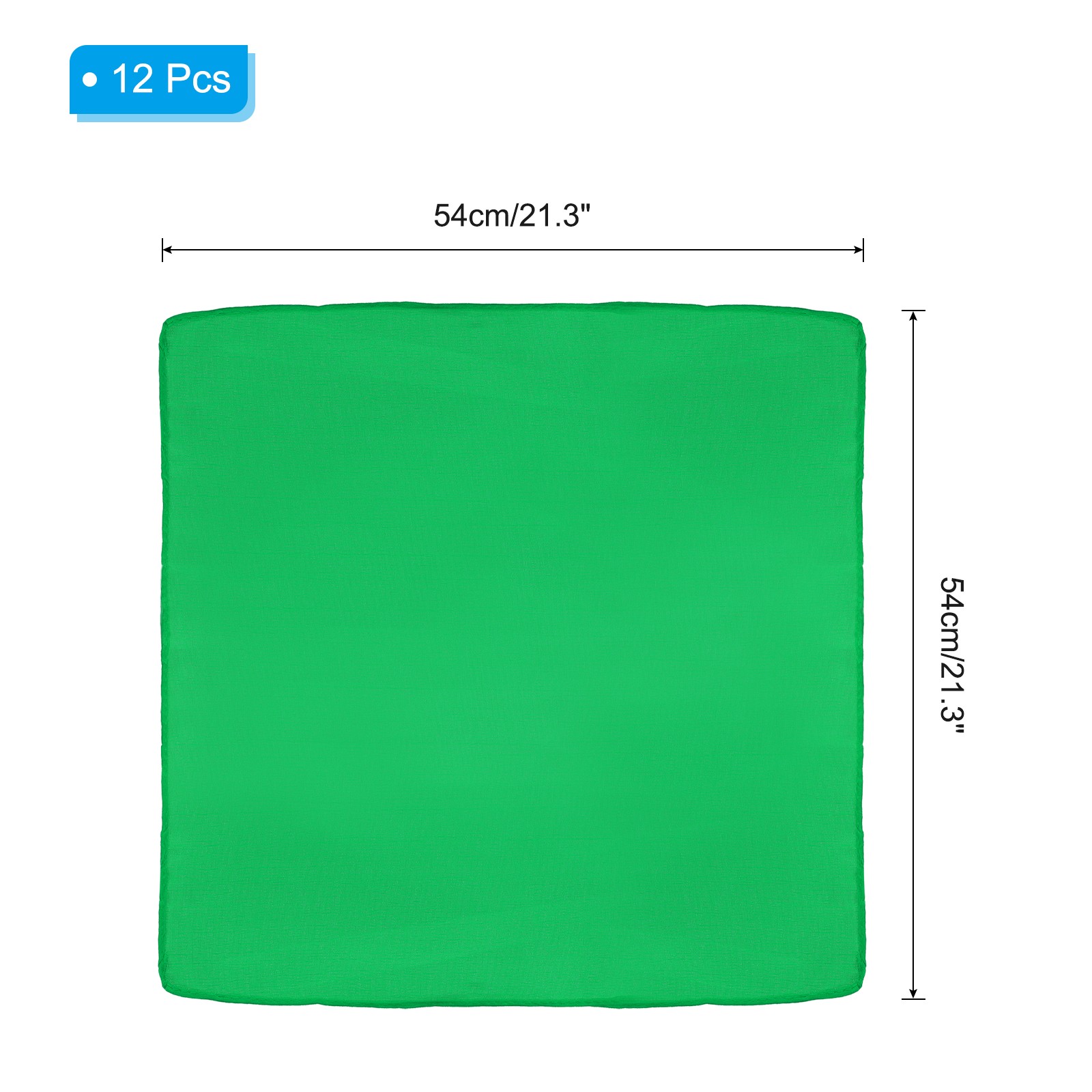 12Pcs 21″x21″ Large Solid Color Bandanas Bulk Blank Head Bandannas Grass Green