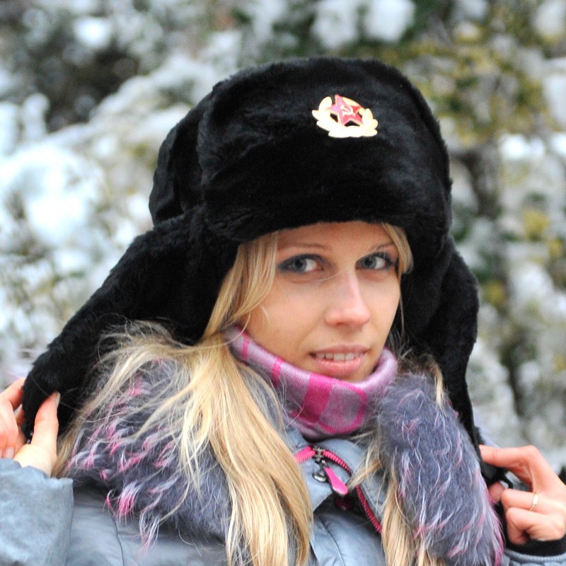 Ushanka Russian Hat Black Made Russia Faux Fur Ушанка Ear Flap Mens Winter Hat