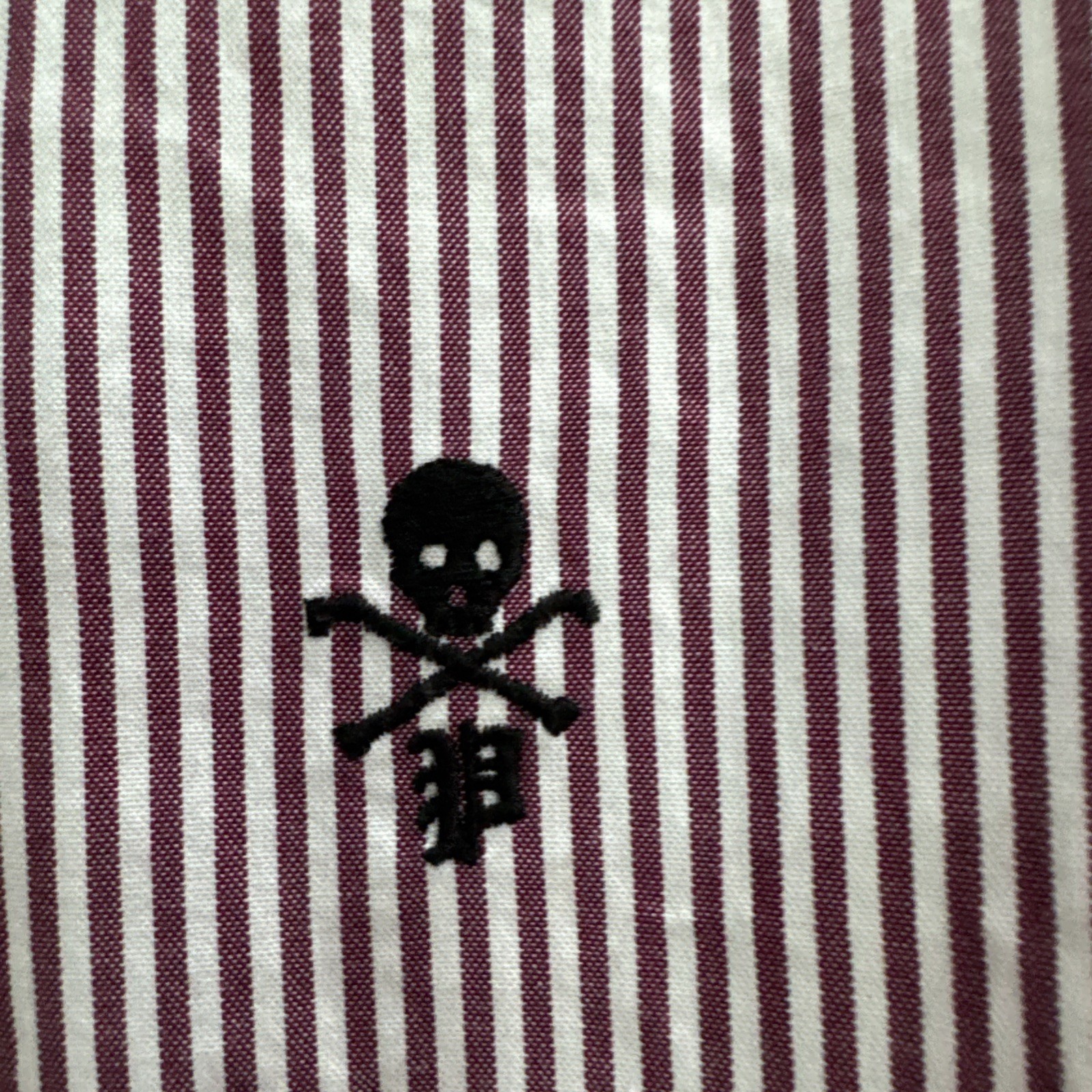 Ralph Lauren Rugby Shirt Men’s XL burgundy Striped White Collar Long Sleeve
