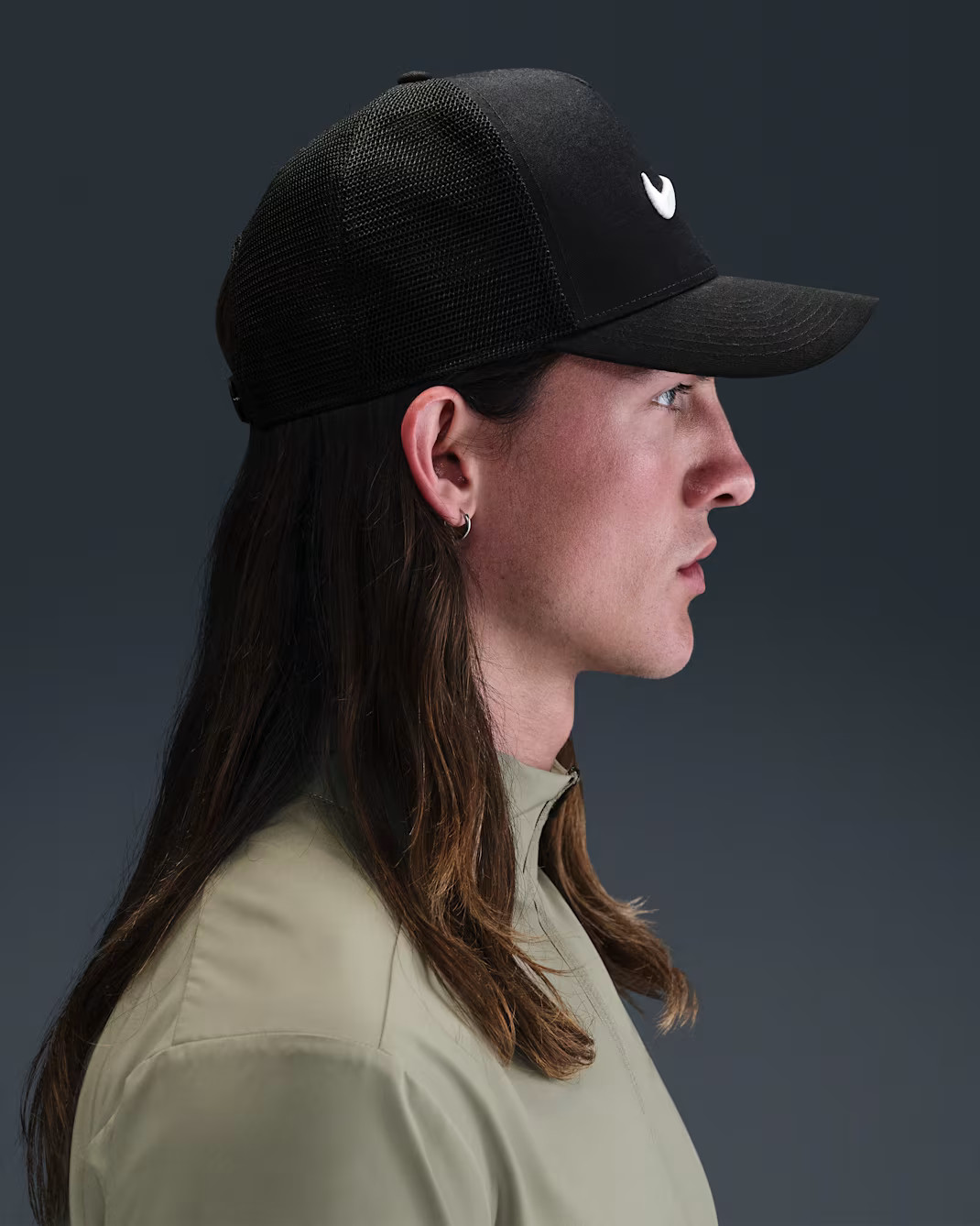 Nike Hat Rise Cap Snapback M/L Black Structured Trucker Adult Unisex II1314 010