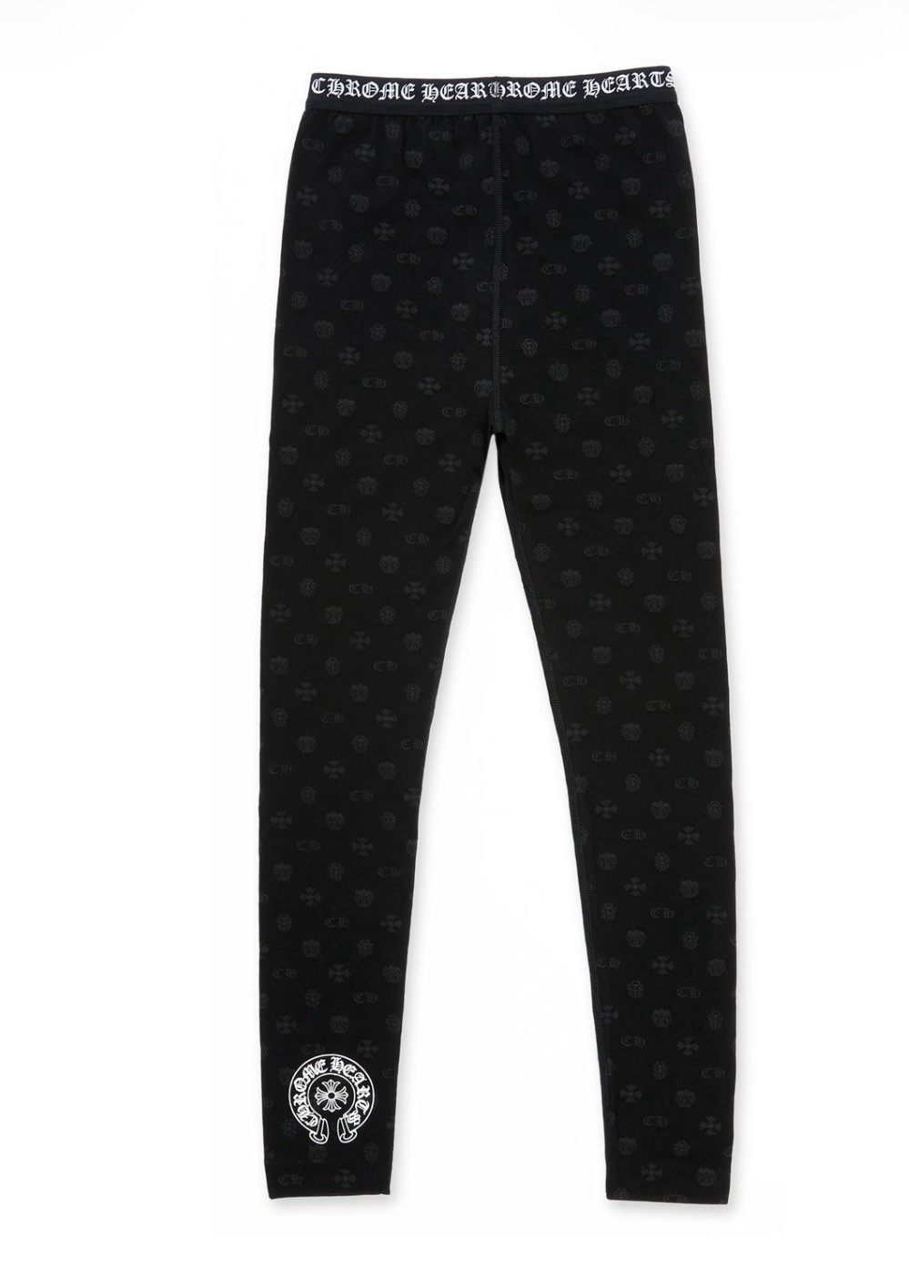 Chrome Hearts Black Multi Logo Size Small Cotton Leggings 100% Authentic NWT!