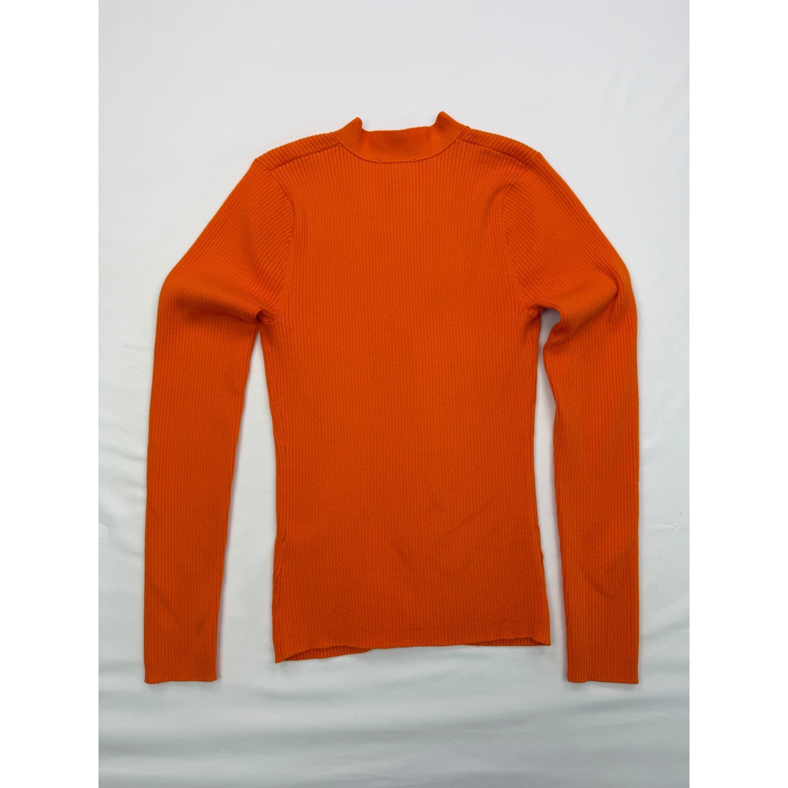 Rails Orange Ribbed Knit V-Neck Button Front Cardigan Sweater Small NWT