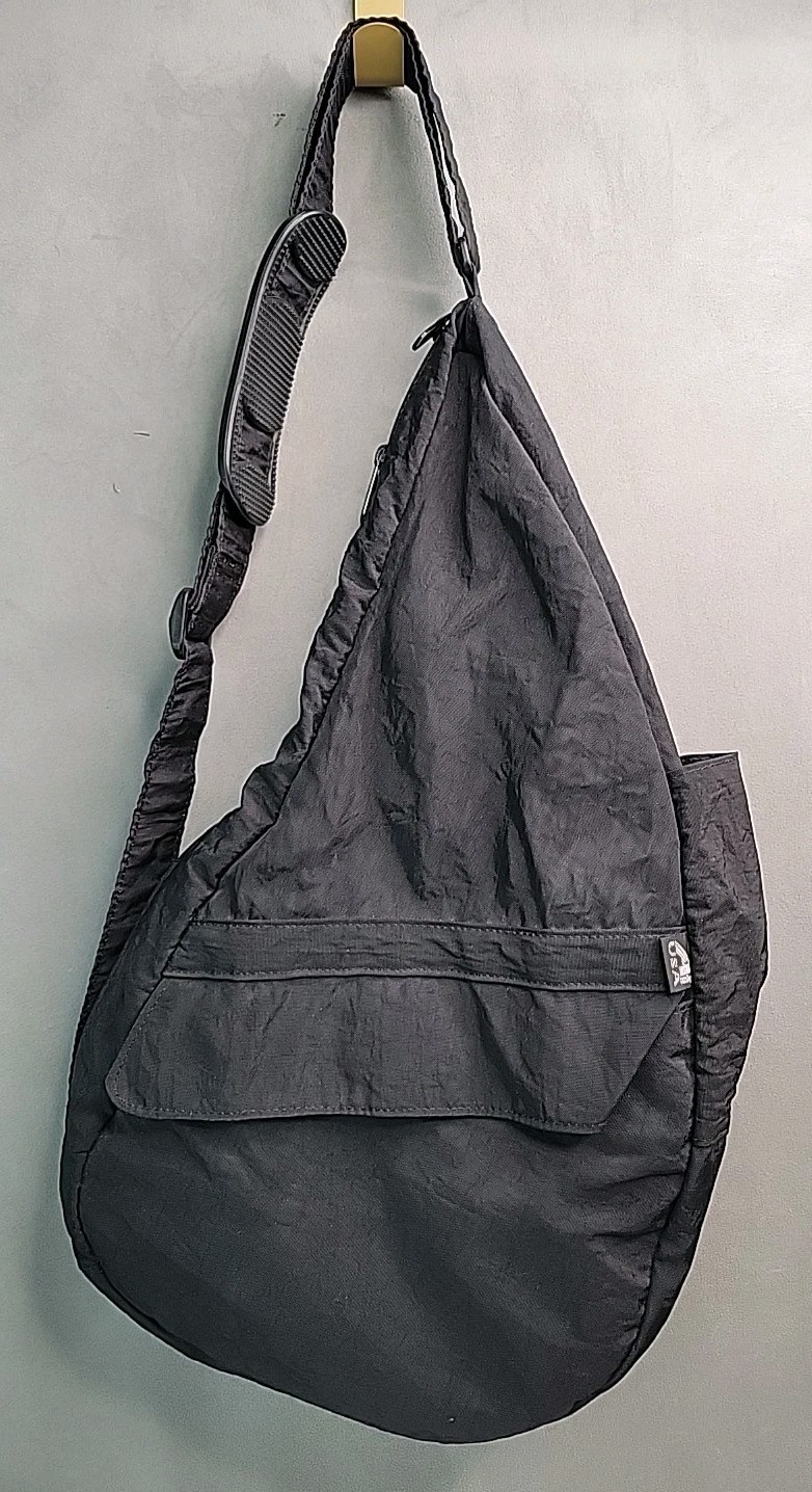 Ameribag Healthy Back Crossbody Sling Backpack Black Nylon Size Large Y2K VTG