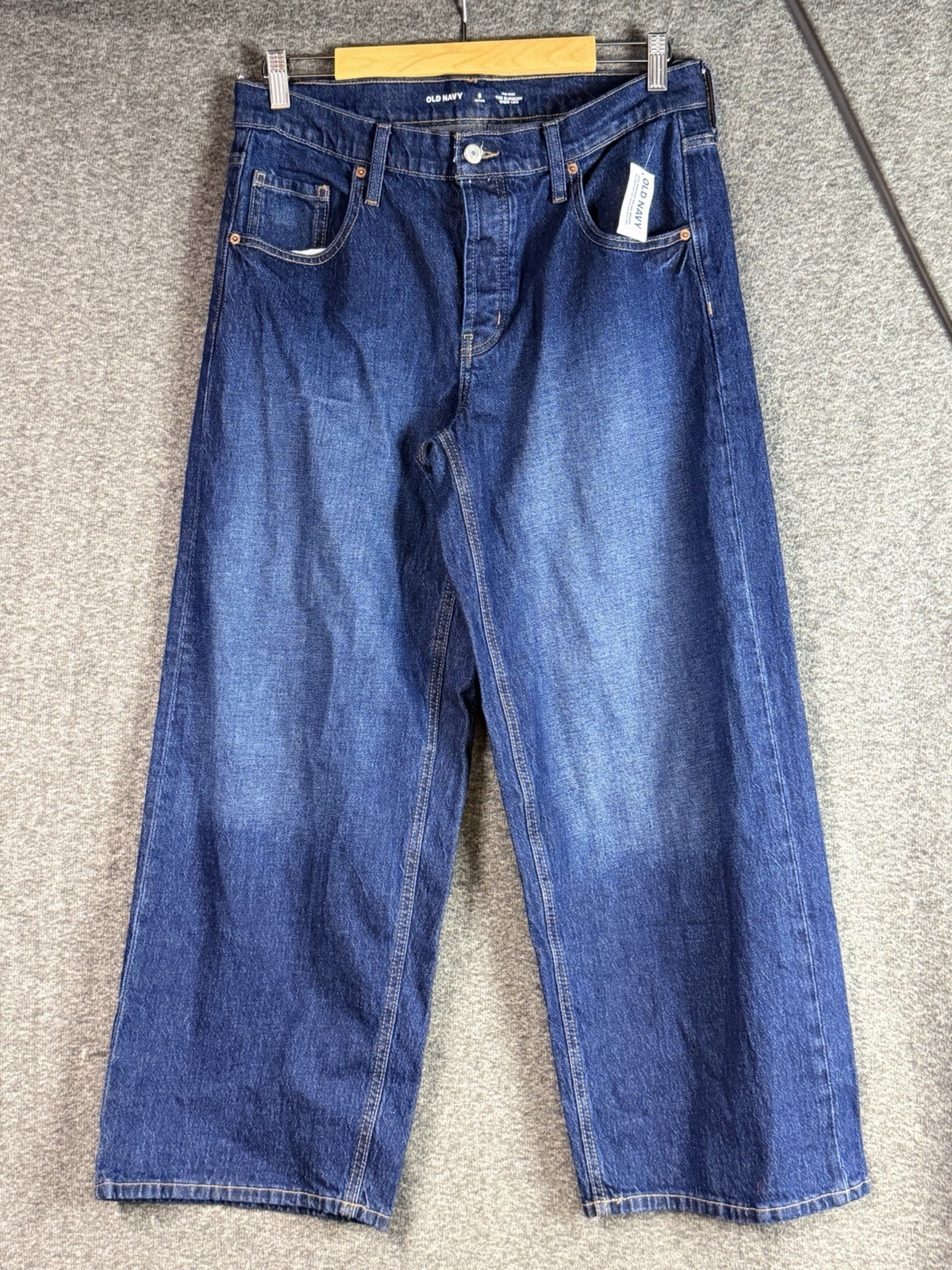 Old Navy Slouchy Wide Leg Jeans Mid Rise Dark Wash Size 6 Petite NWT