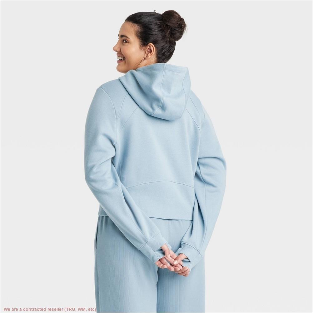 Women’s Fleece Full Zip Hooded Sweatshirt Steel Blue Large *SEE DEAL!!!*
