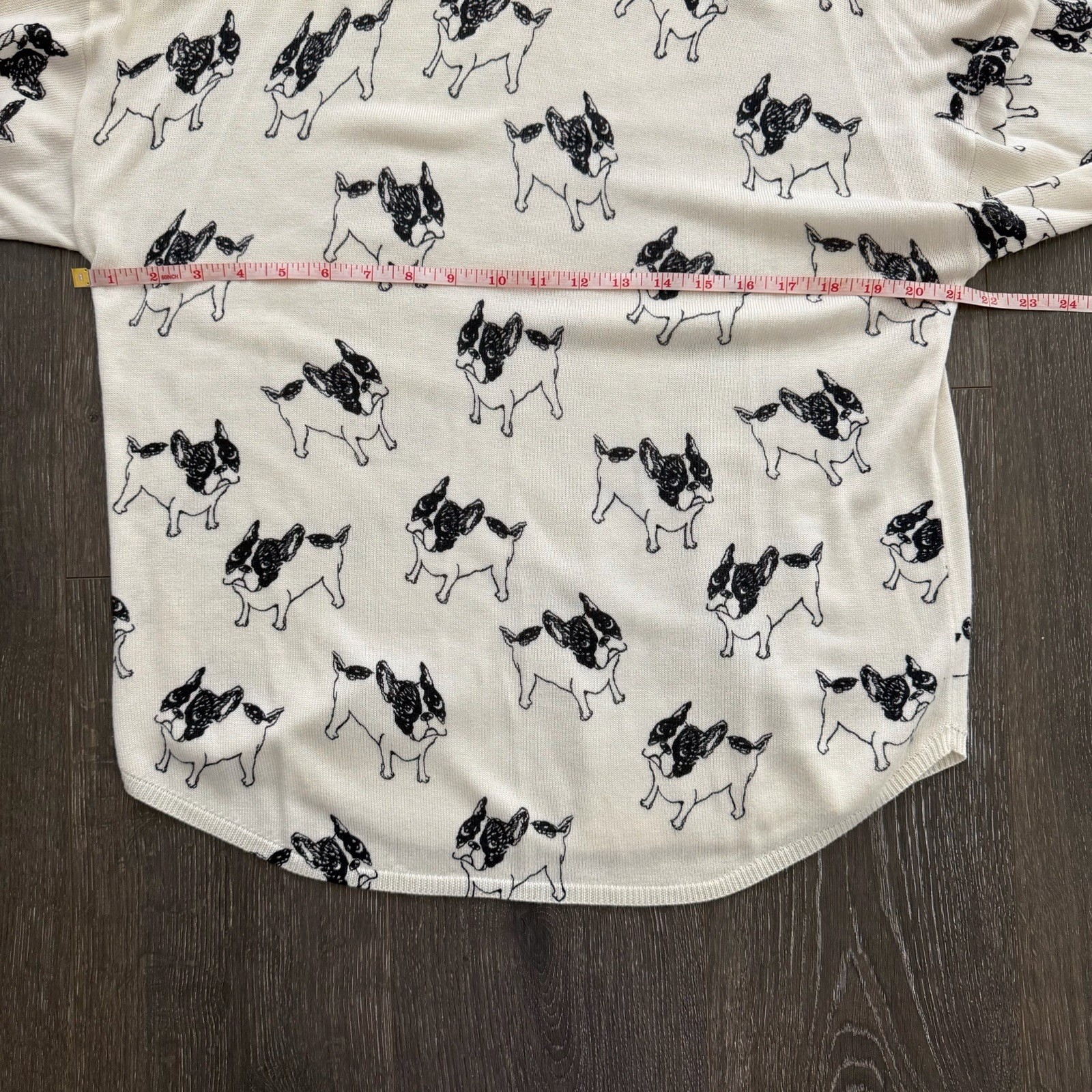Olivia & Grace French Bulldog Cashmere Blend Sweater XL Dog Graphic Novelty AOP