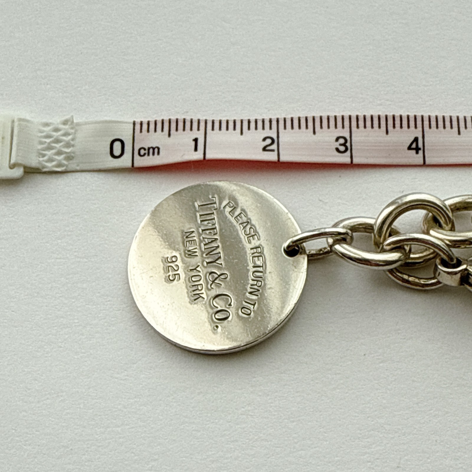 Tiffany & Co. Return To Tiffany Round Tag Sterling Silver 925 Bracelet 18cm