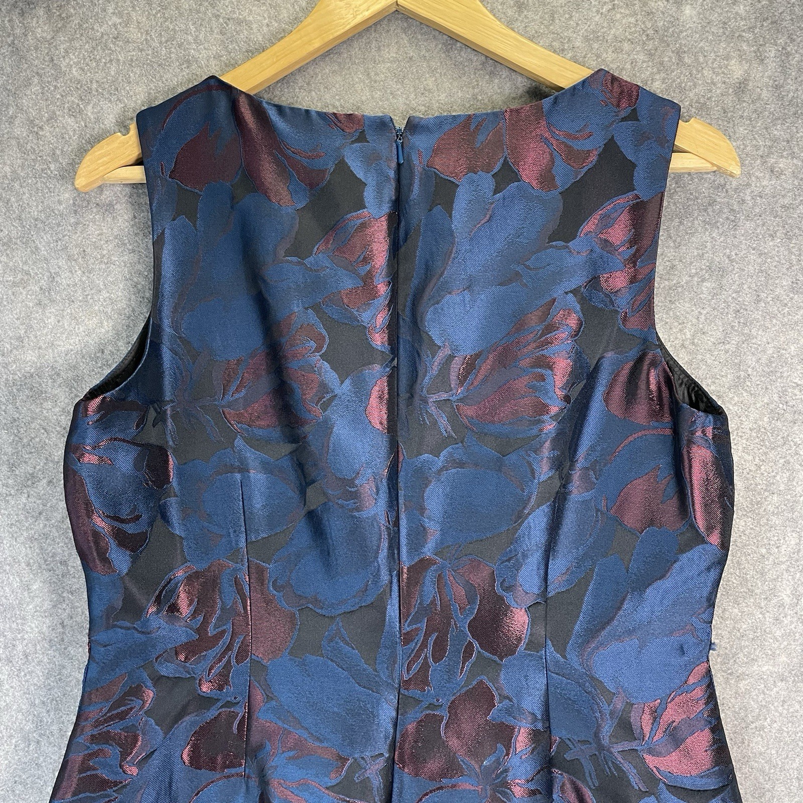 Hobbs London A Line Dress Womens UK 14 Floral Blue Red Pattern Midi Chic