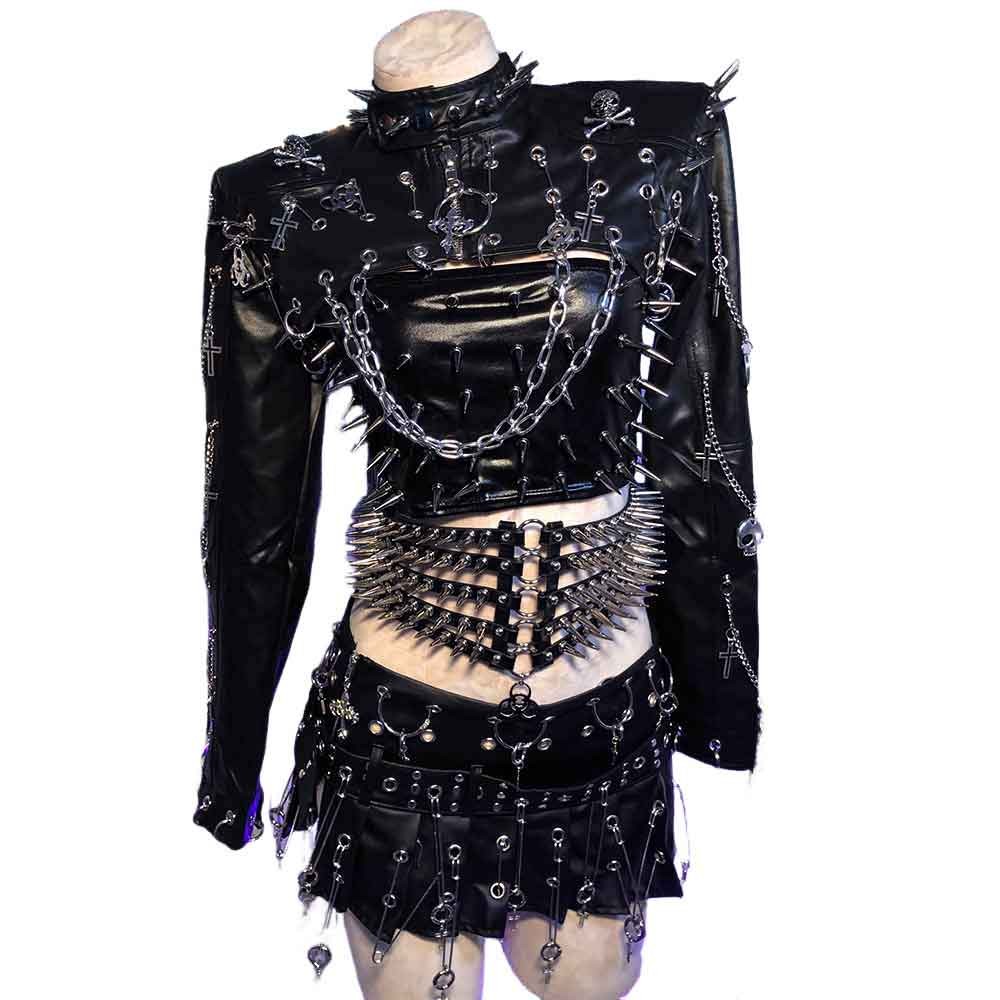 Goth Tops Emo Clothing Y2K Punk Rock Clothes Grunge Gothic Tank Spiked