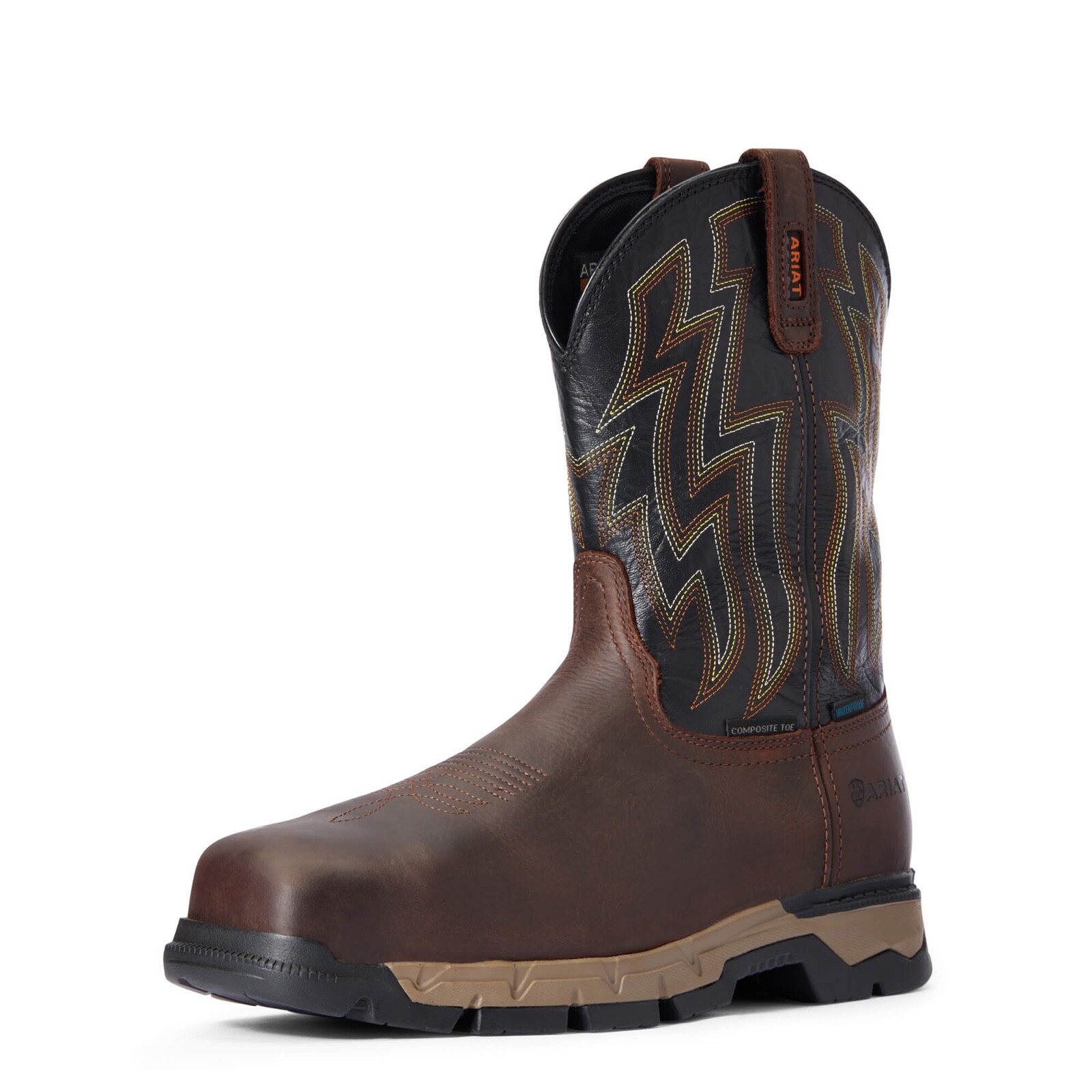 ARIAT REBAR FLEX WESTERN Vent TEK MEN’S 10023076 CHOCOLATE BROWN/ TEXTURED TAN