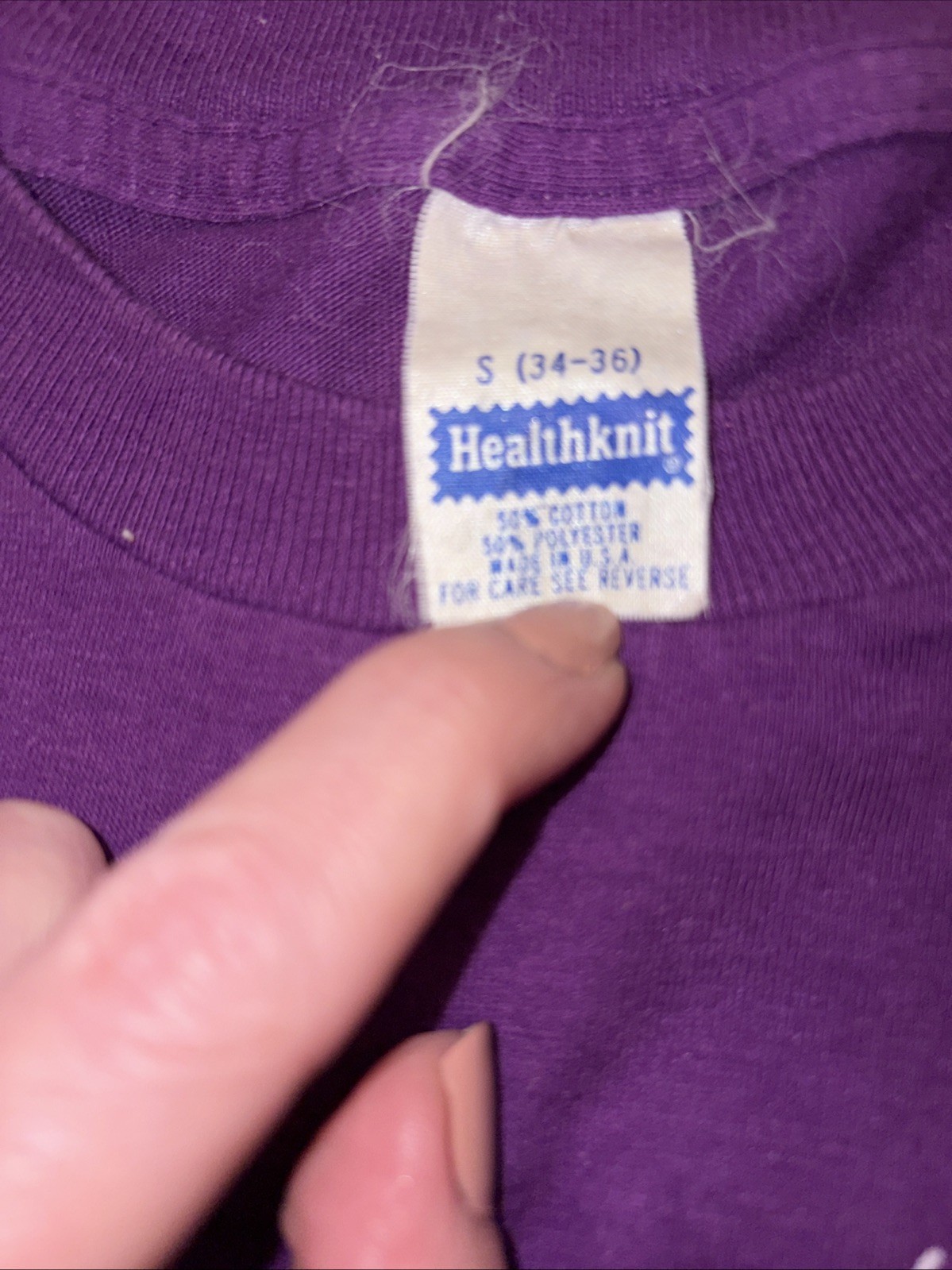 Vintage Graphic Tee Grapico Logo Purple Healthknit Brand Tee Women’s S