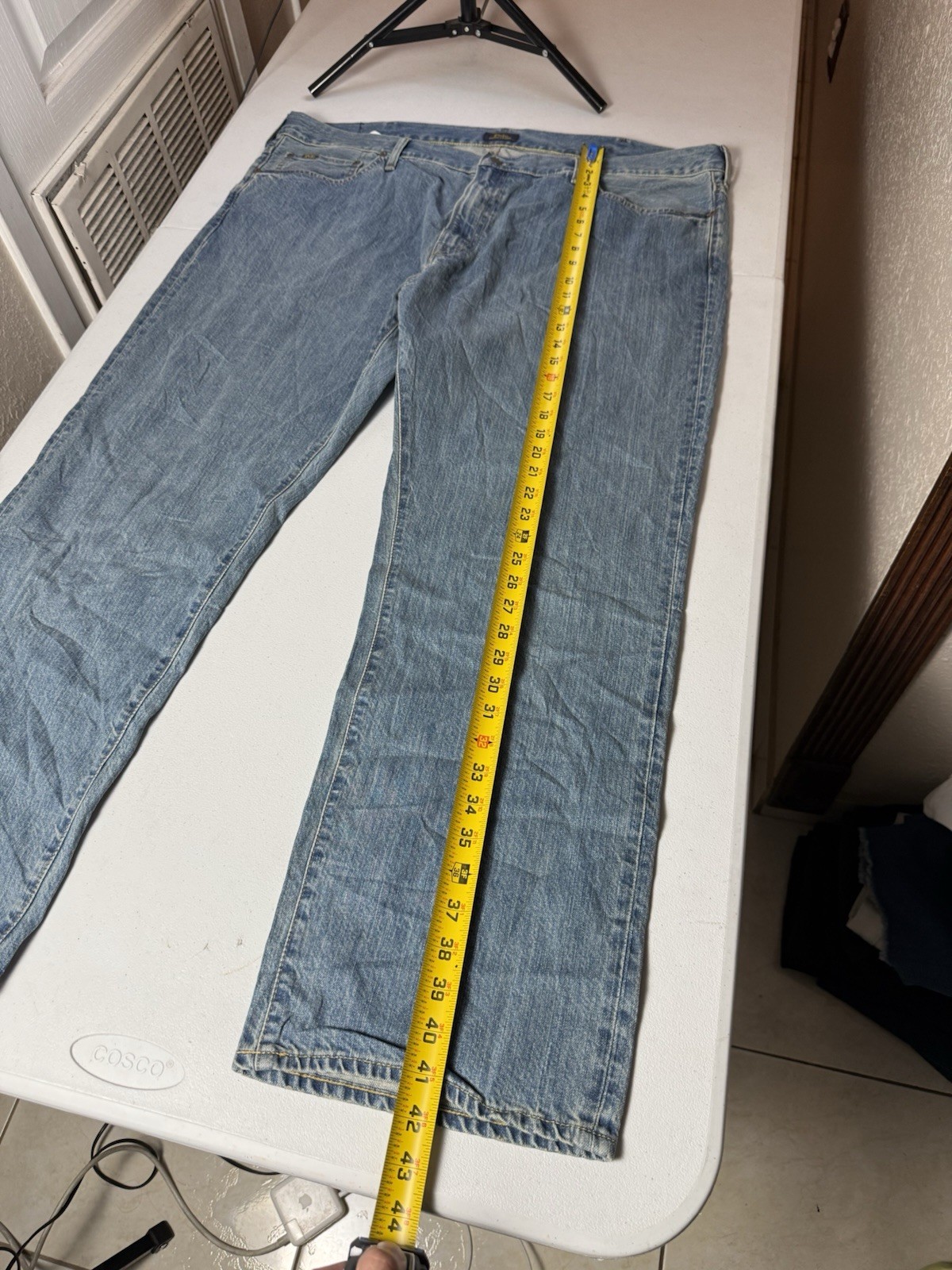 Polo Ralph Lauren Men Hampton Relaxed Straight Jeans 44X30 Blue Pocket Denim NEW