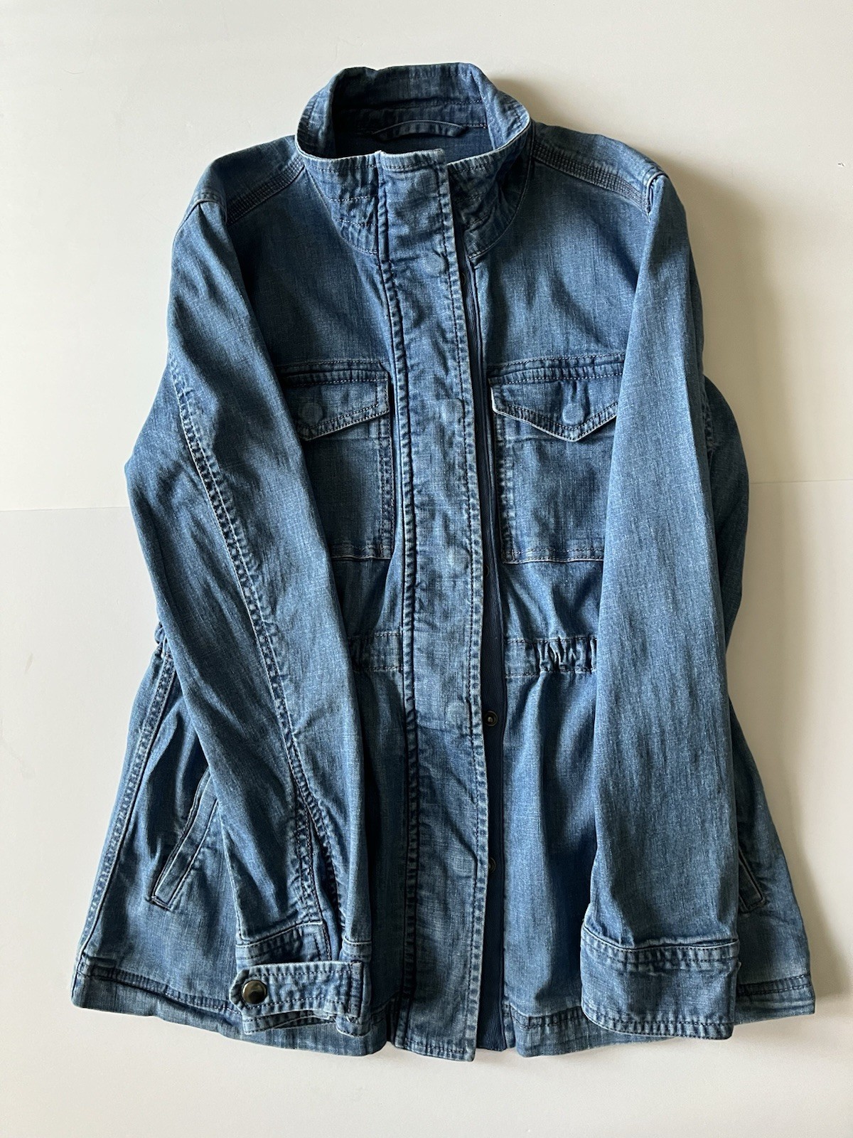 Stylish Ladies Jean Jacket Small by Style And Company Drawstring waist