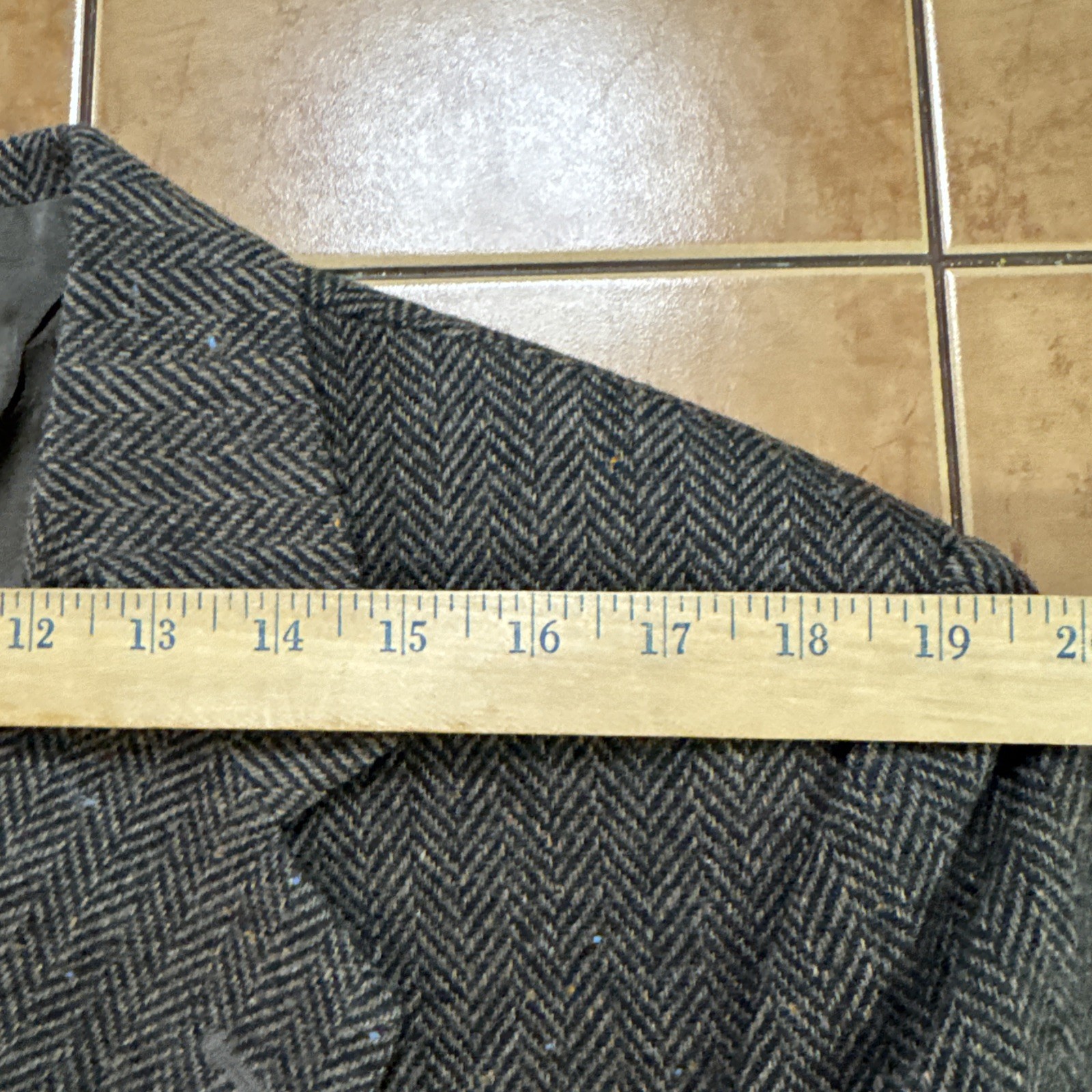 Towncraft Brown Herringbone Donegal Tweed Lambs Wool Sport Coat Sz 41R Jacket