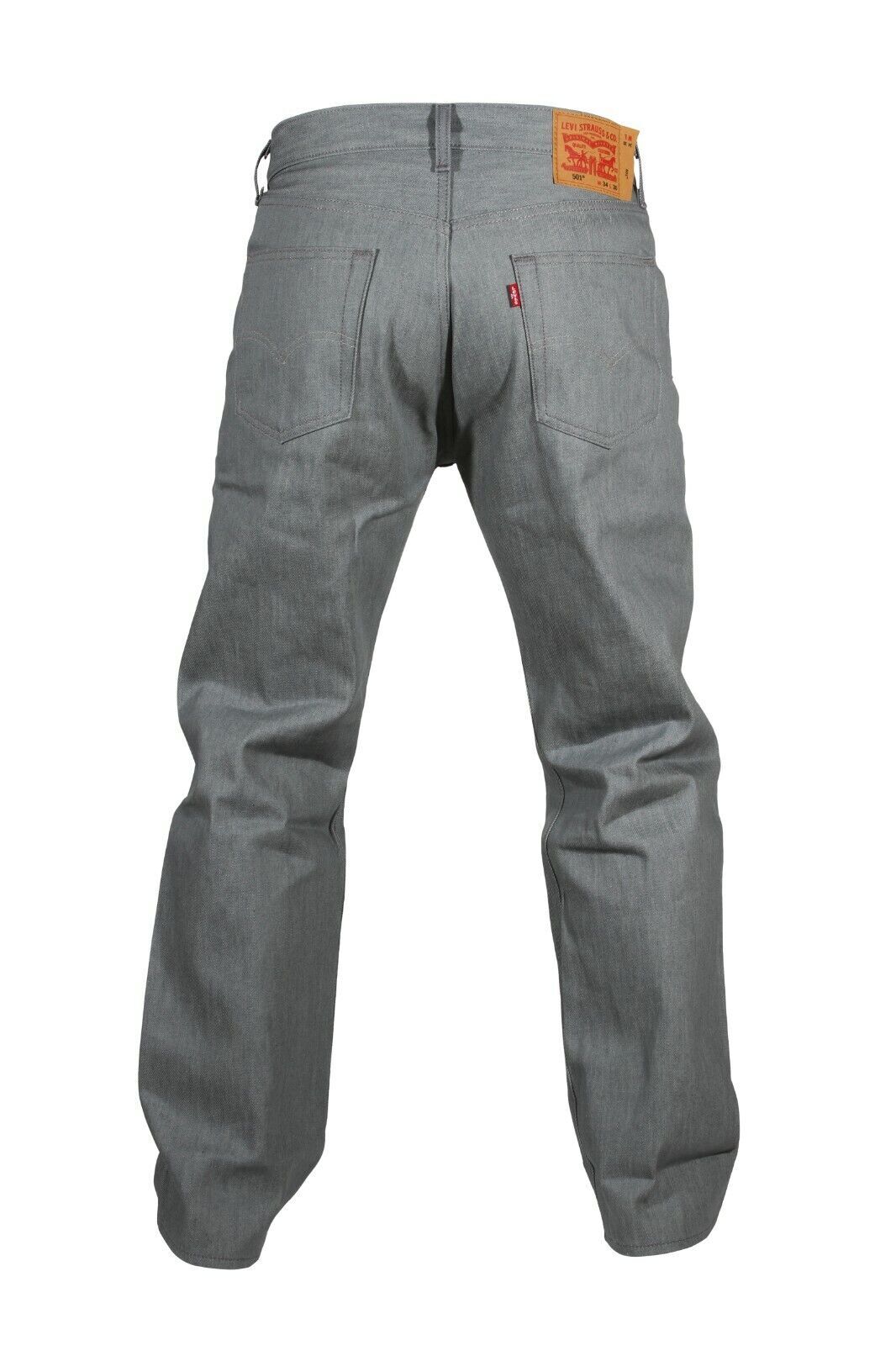 Levis 501 Shrink To Fit Button Fly Jeans Straight Leg Color Gray Rigid 1403