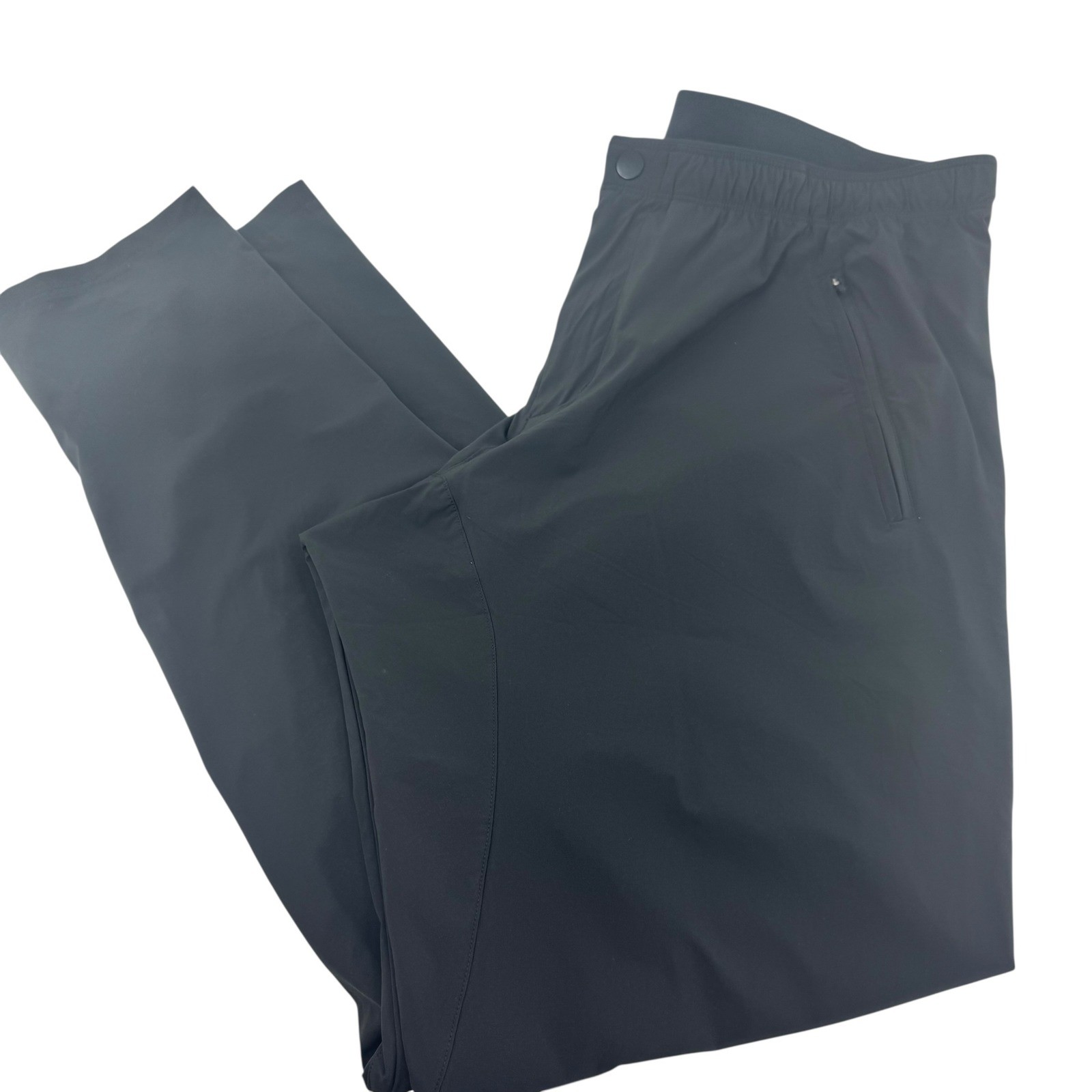 Paskho Mens Technical Travel Pants Black Stretch Commuter Trousers Size L