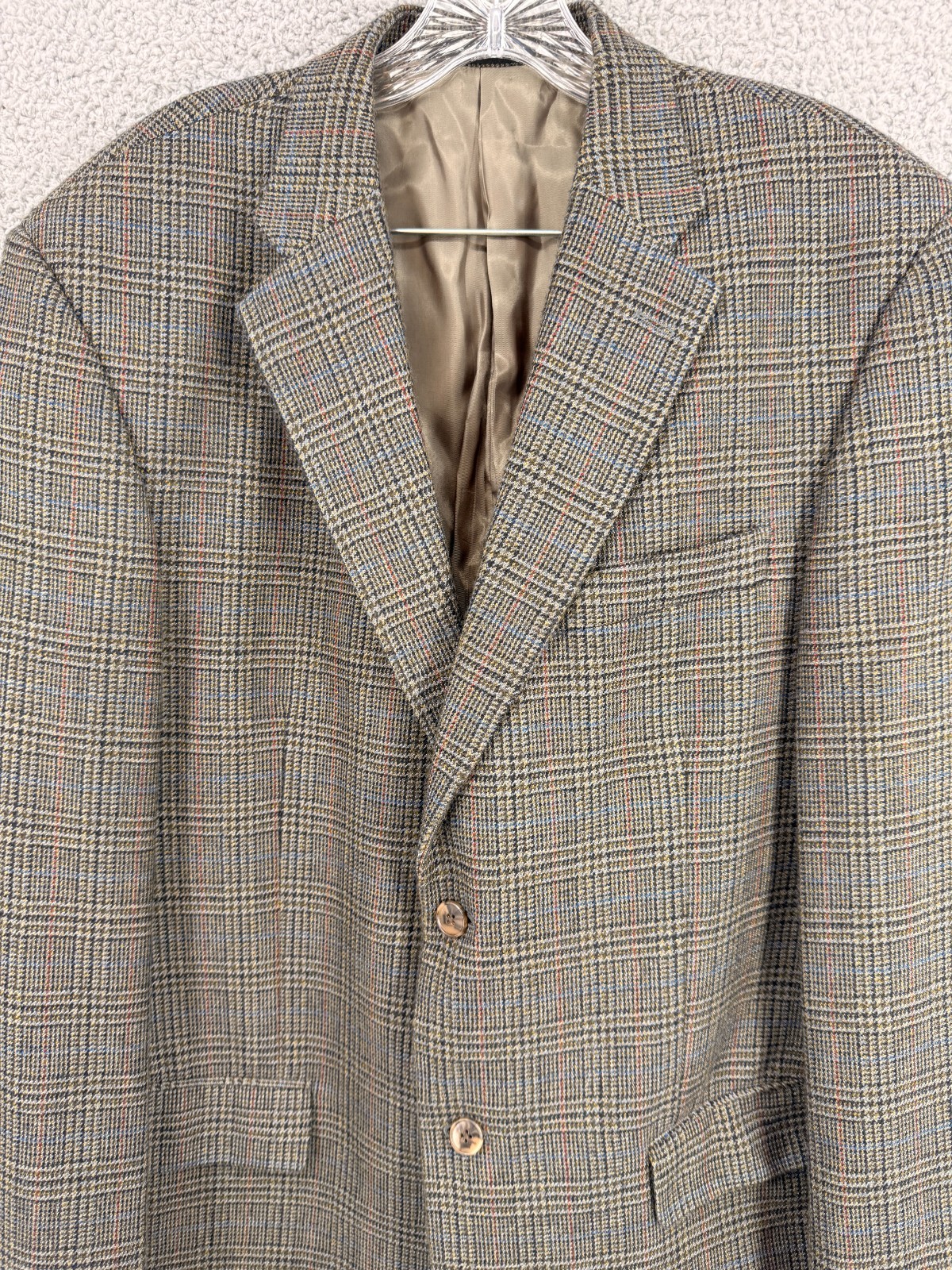 Lyle & Scott Mens 44R Wool Sport Coat Classic Tweed Blazer 100% Wool Windowpane