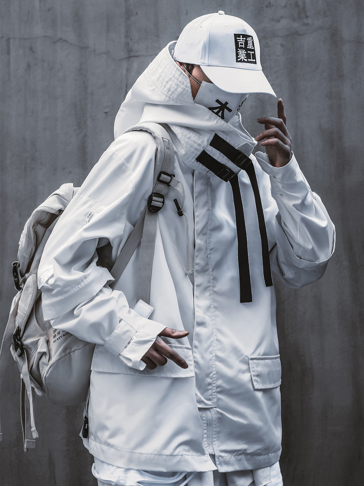 Niepce Techwear Atom Bomb Cyberpunk Windbreaker Urban Hip Hop Hooded Coat Jacket