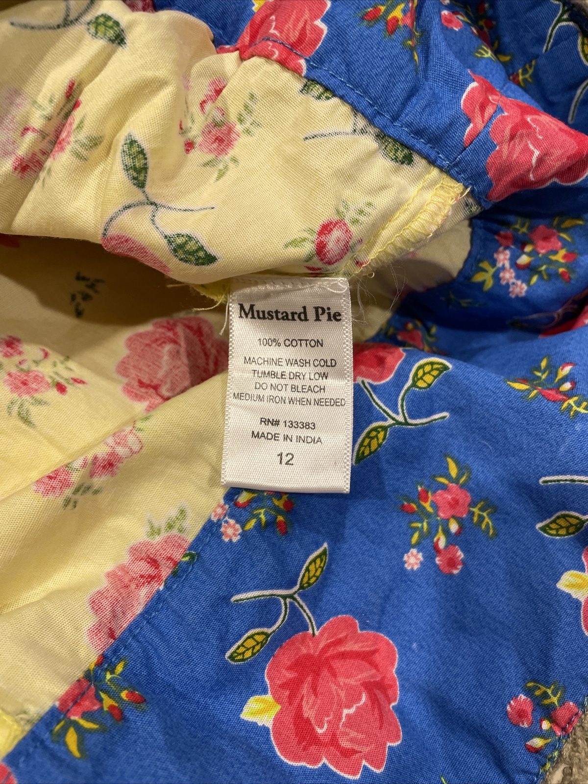 Mustard Pie Girls Sleeveless Multi-Color Shirt Size 12 In Good Condition