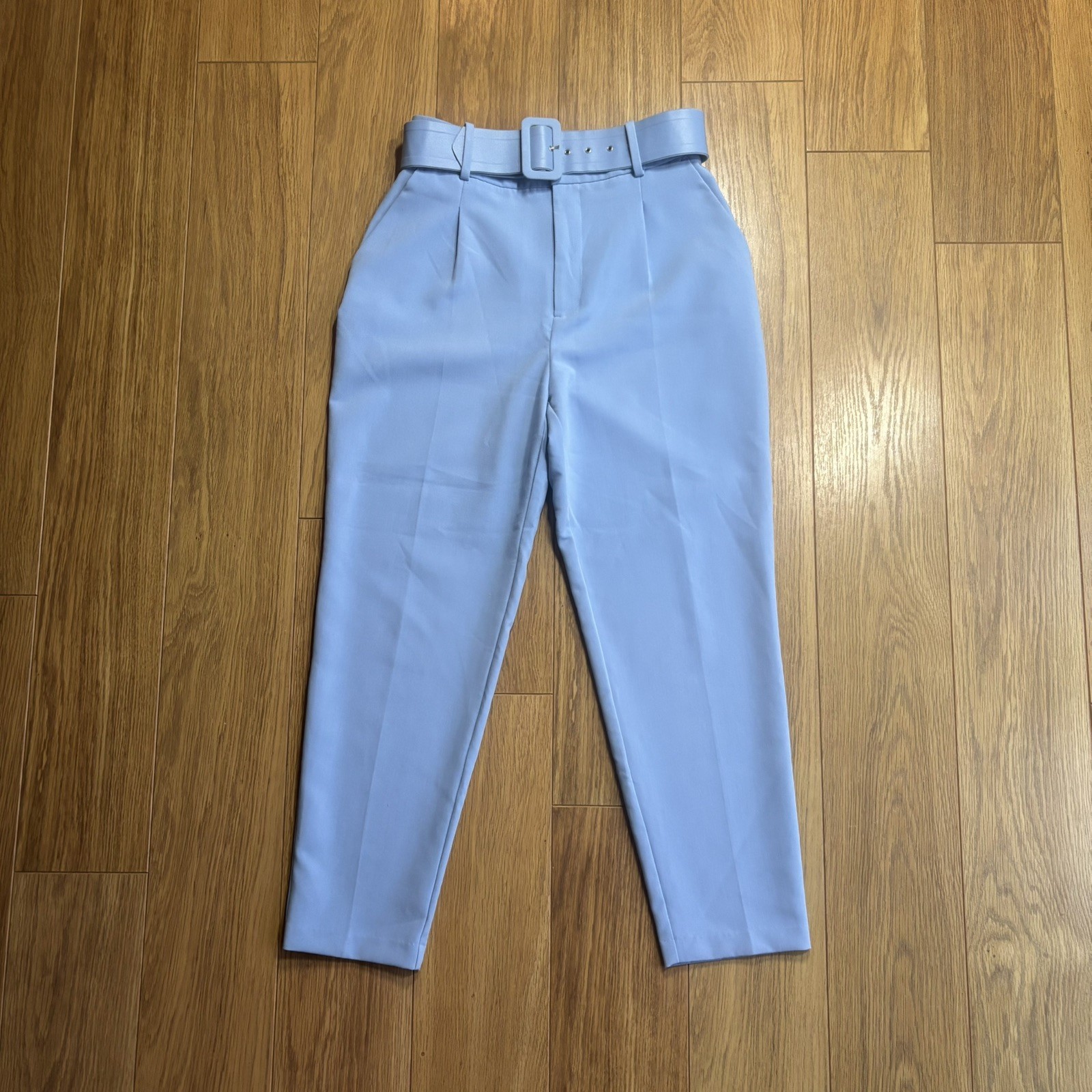 ZARA High Waisted Trouser Pants Fabric Belt M Office Siren Work Smart Corpcore