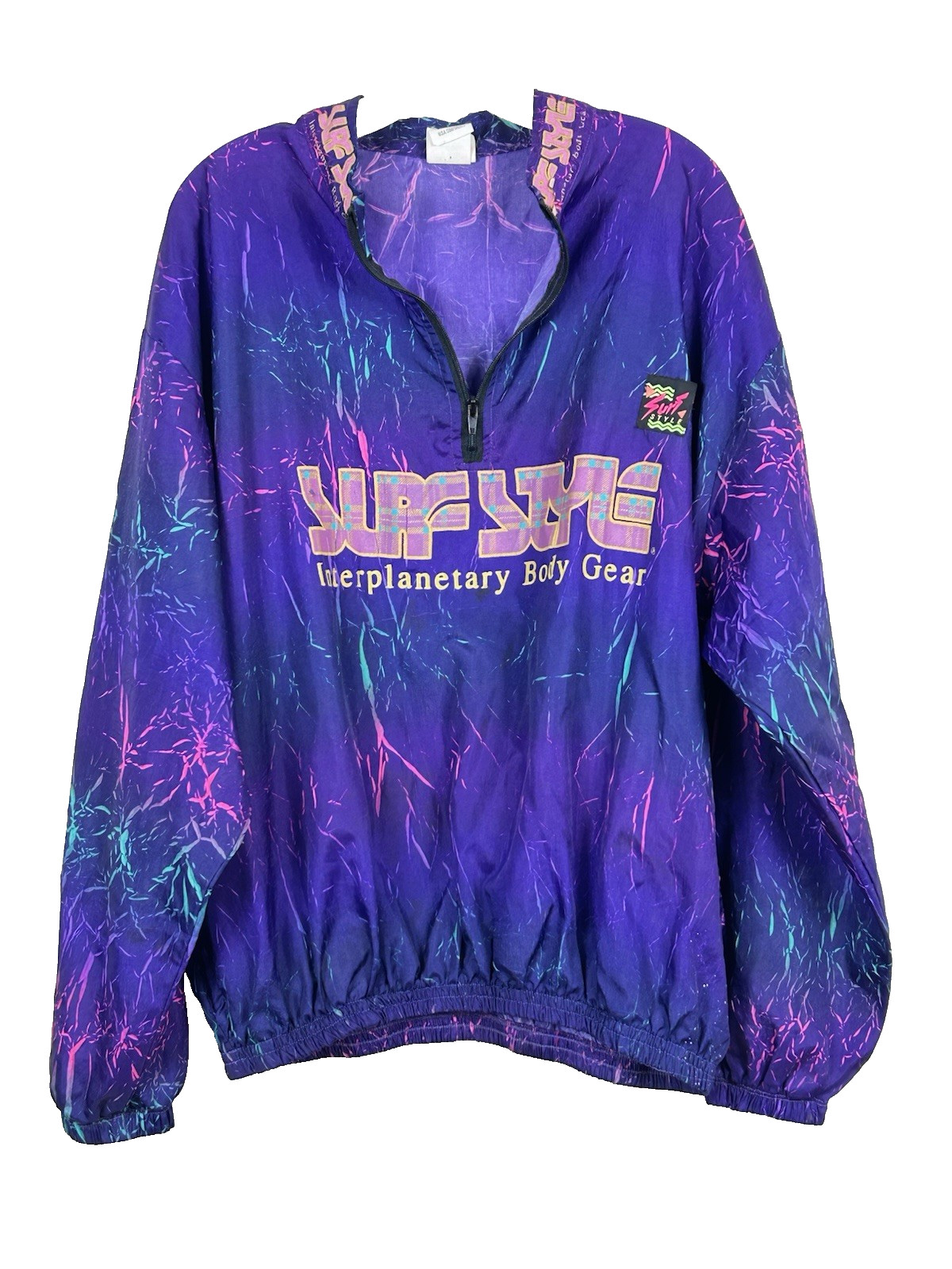 Surf Style Windbreaker Jacket Interplanetary Body Gear Nylon 1/4 zip pullover OS